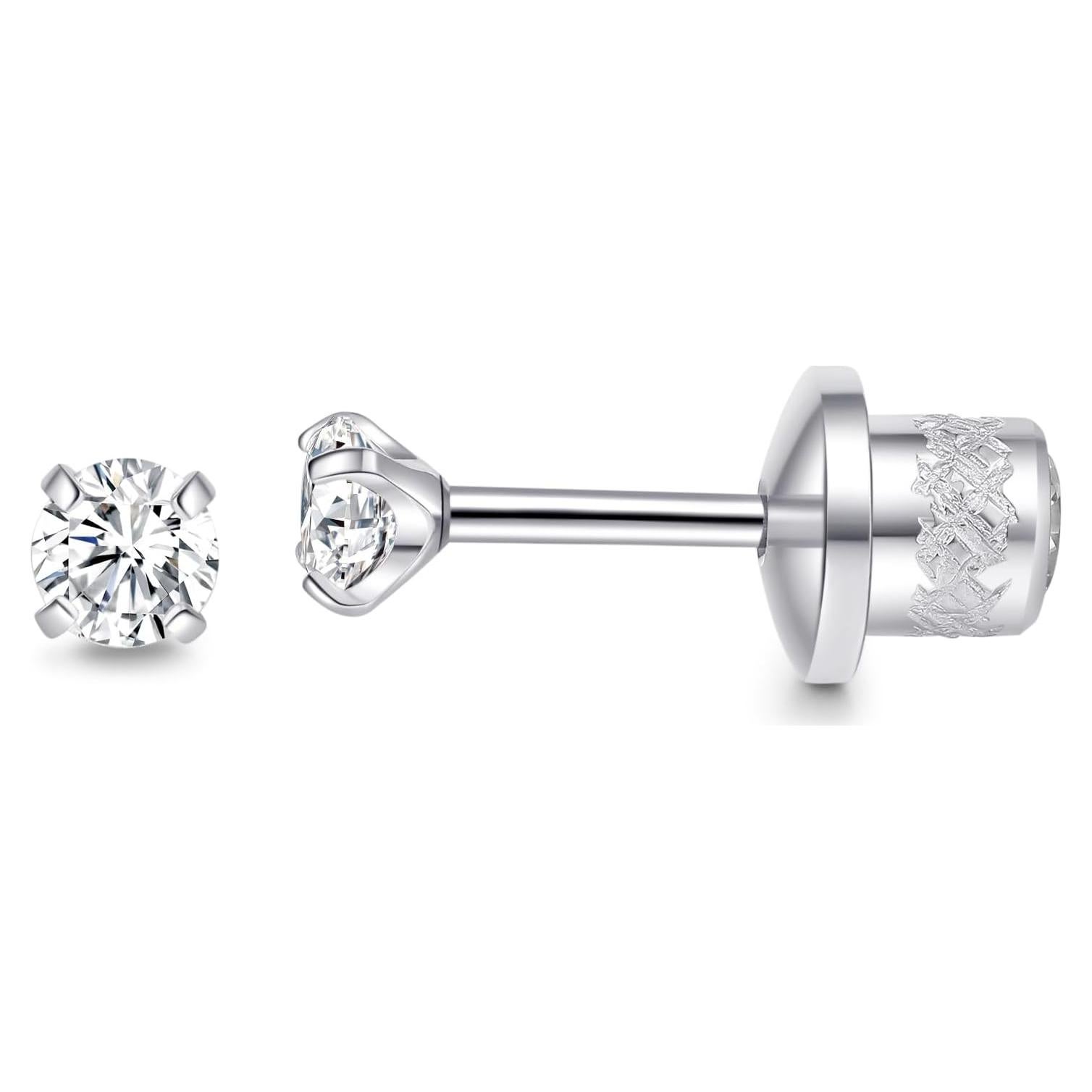Pendientes de Moissanite Limerencia Titanio Hipoalergénico 3mm