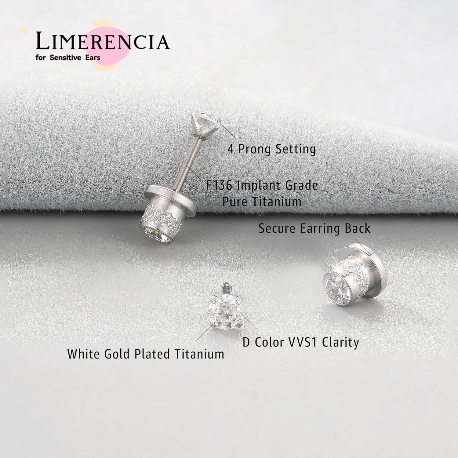 Pendientes de Moissanite Limerencia Titanio Hipoalergénico 3mm
