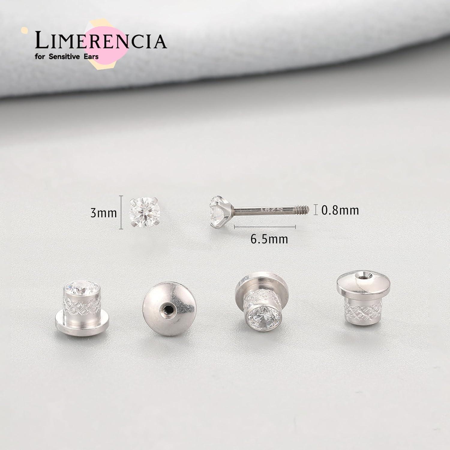 Pendientes de Moissanite Limerencia Titanio Hipoalergénico 3mm
