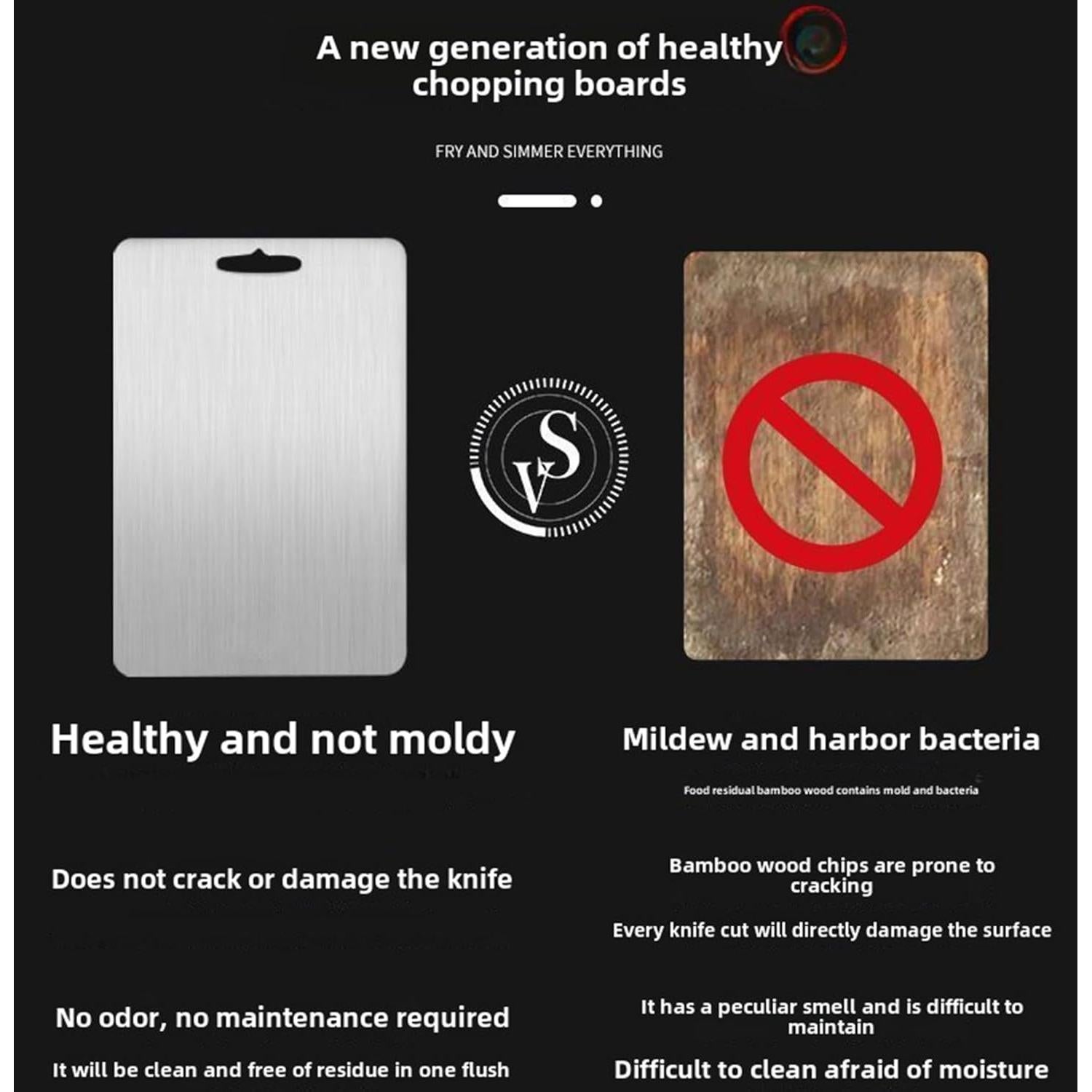 Tabla de Cortar de Titanio Genérica 34x22cm A Prueba de Lavavajillas