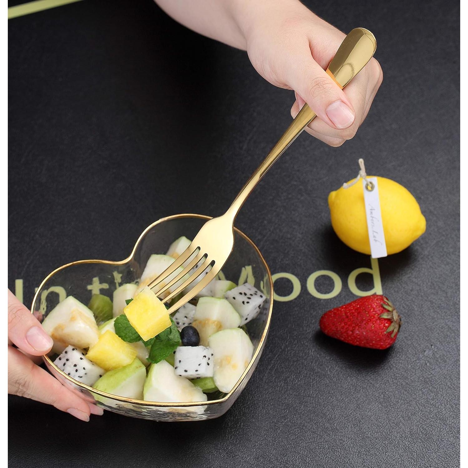 Juego de 6 Tenedores de Cena Kyraton Dorados 20.77 cm Acero Inoxidable