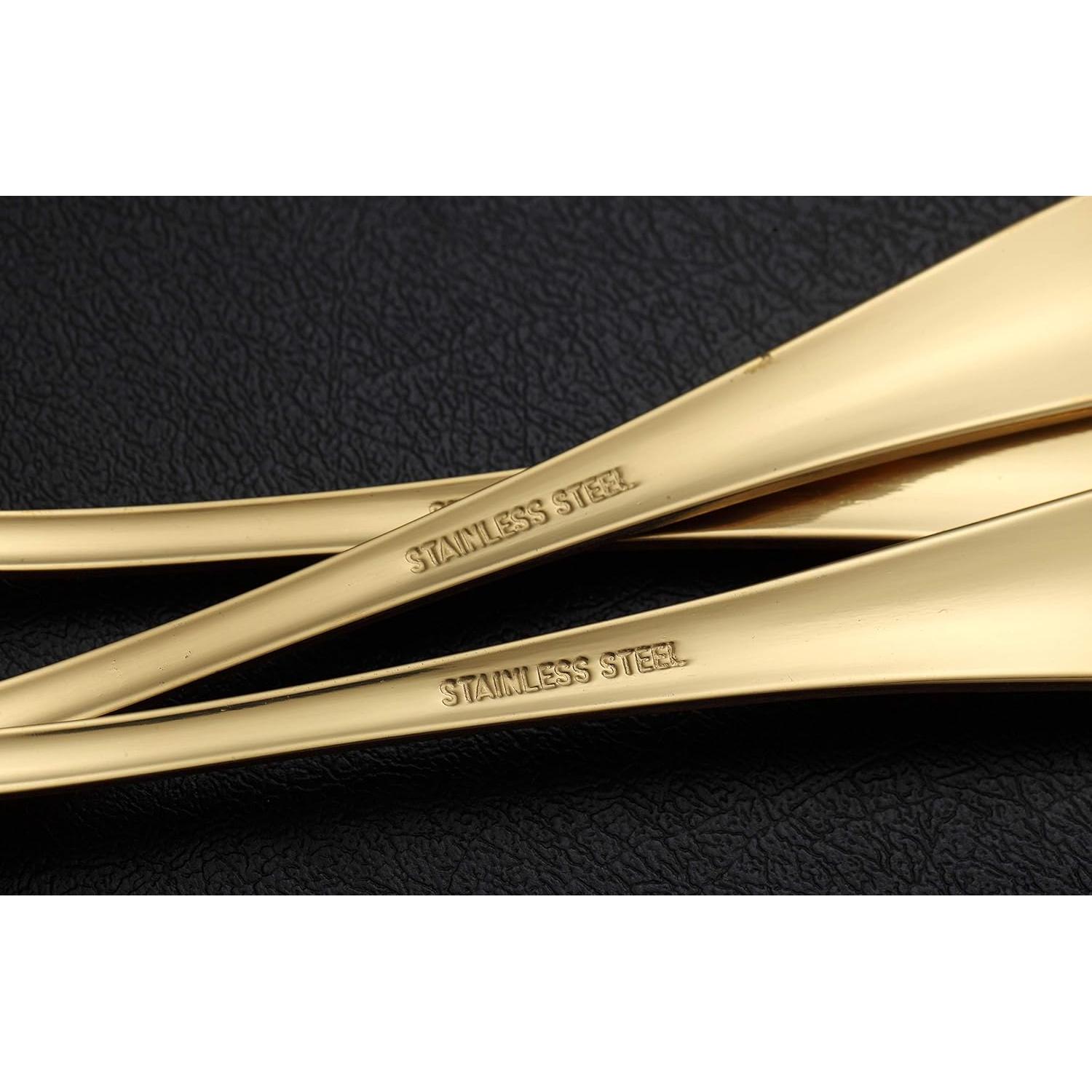 Juego de 6 Tenedores de Cena Kyraton Dorados 20.77 cm Acero Inoxidable