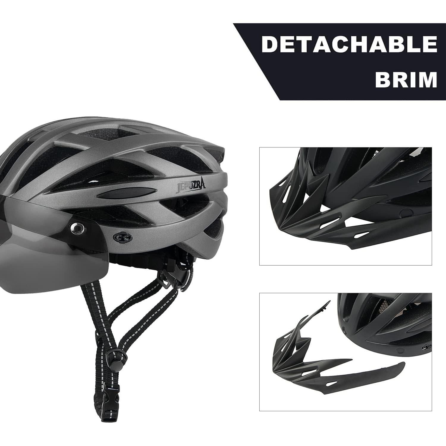 Casco de Bicicleta JEPOZRA Unisex Ajustable con Luz LED