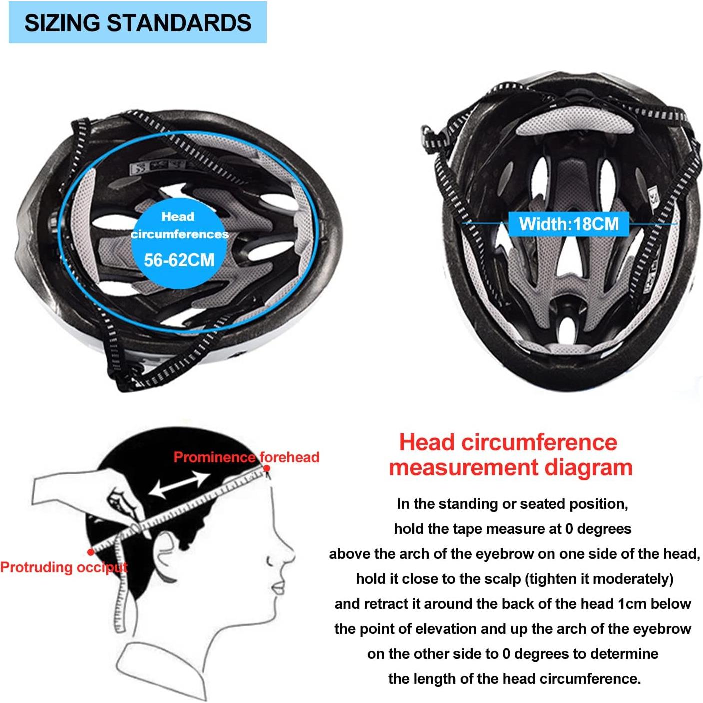 Casco de Bicicleta JEPOZRA Unisex Ajustable con Luz LED