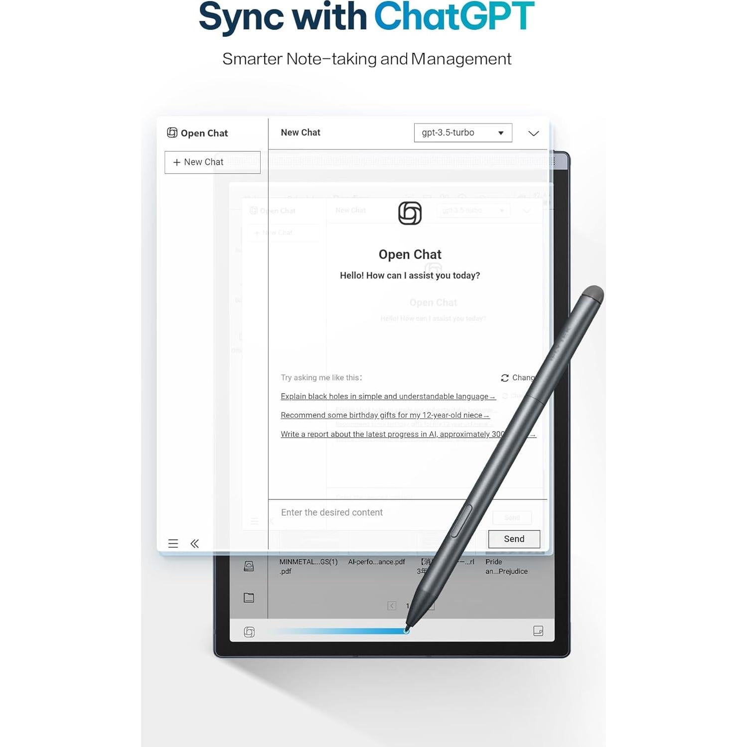 AINOTE Air 2 Bundle - Black Folio Case, 8.2-inch AI Note-Taking Tablet Writing Paper Tablets,Digital Notebook with Pen,5Pcs Pen Refills for iFLYTEK AINOTE Air 2 Note-Taking Tablet