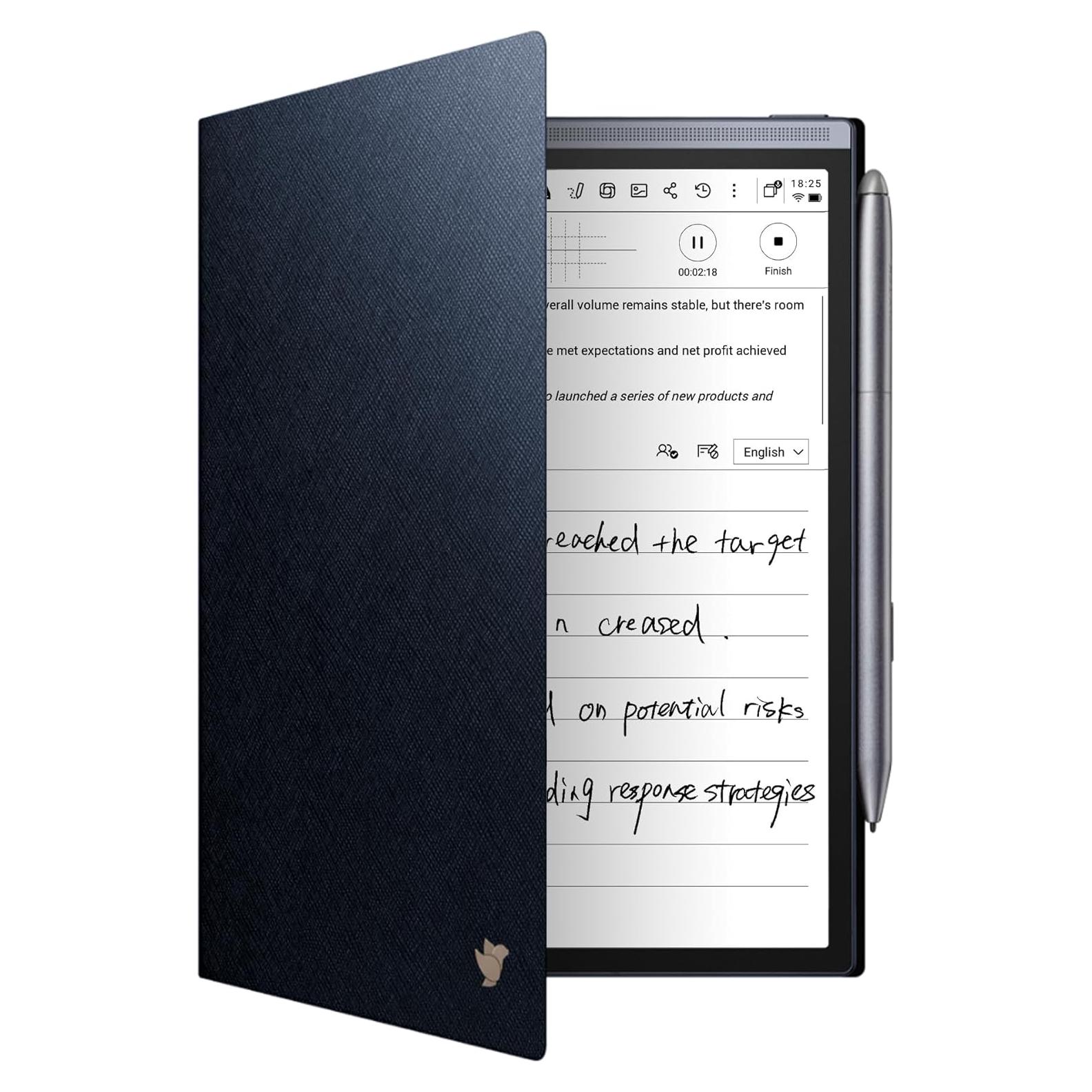 Protective Folio Case for iFLYTEK AINOTE Air2 Note-Taking Tablet 8.2", Premium PU Leather, Slim& Lightweight, Durable Cover with a Pen Clip for E-Ink Writing Tablet, Water and Dustproof, Blue