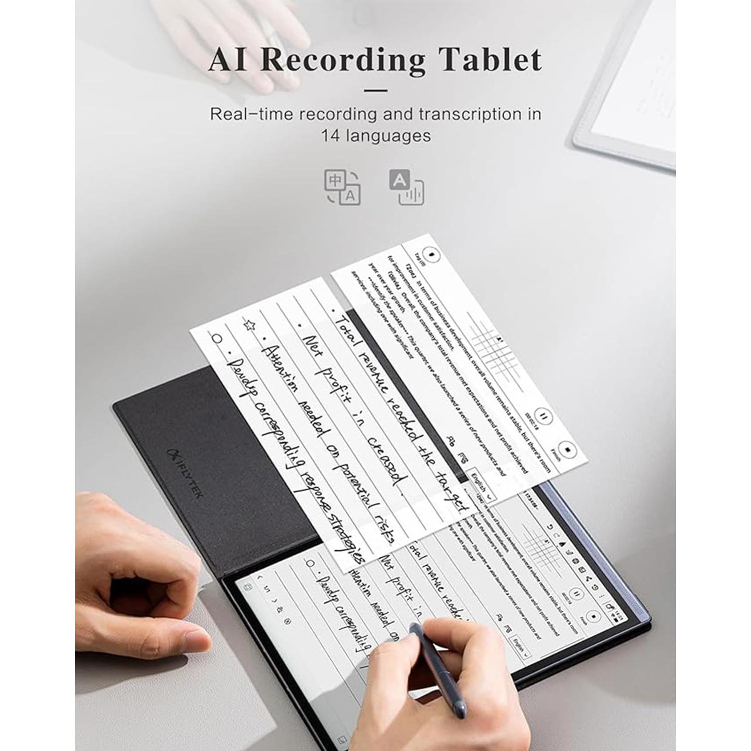 AINOTE Air 2 Combo,8.2-inch AI Note-Taking Tablet Writing Paper Tablet- Digital Notebook with Black Folio Case,Pen and 5Pcs Pen Refills