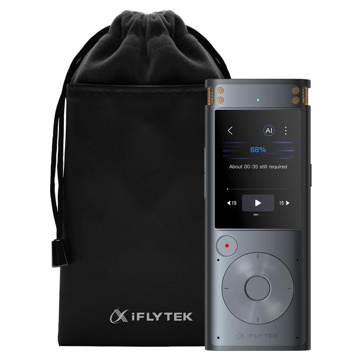 Grabadora de Voz Digital iFLYTEK con Pantalla Táctil 2" y Transcripción