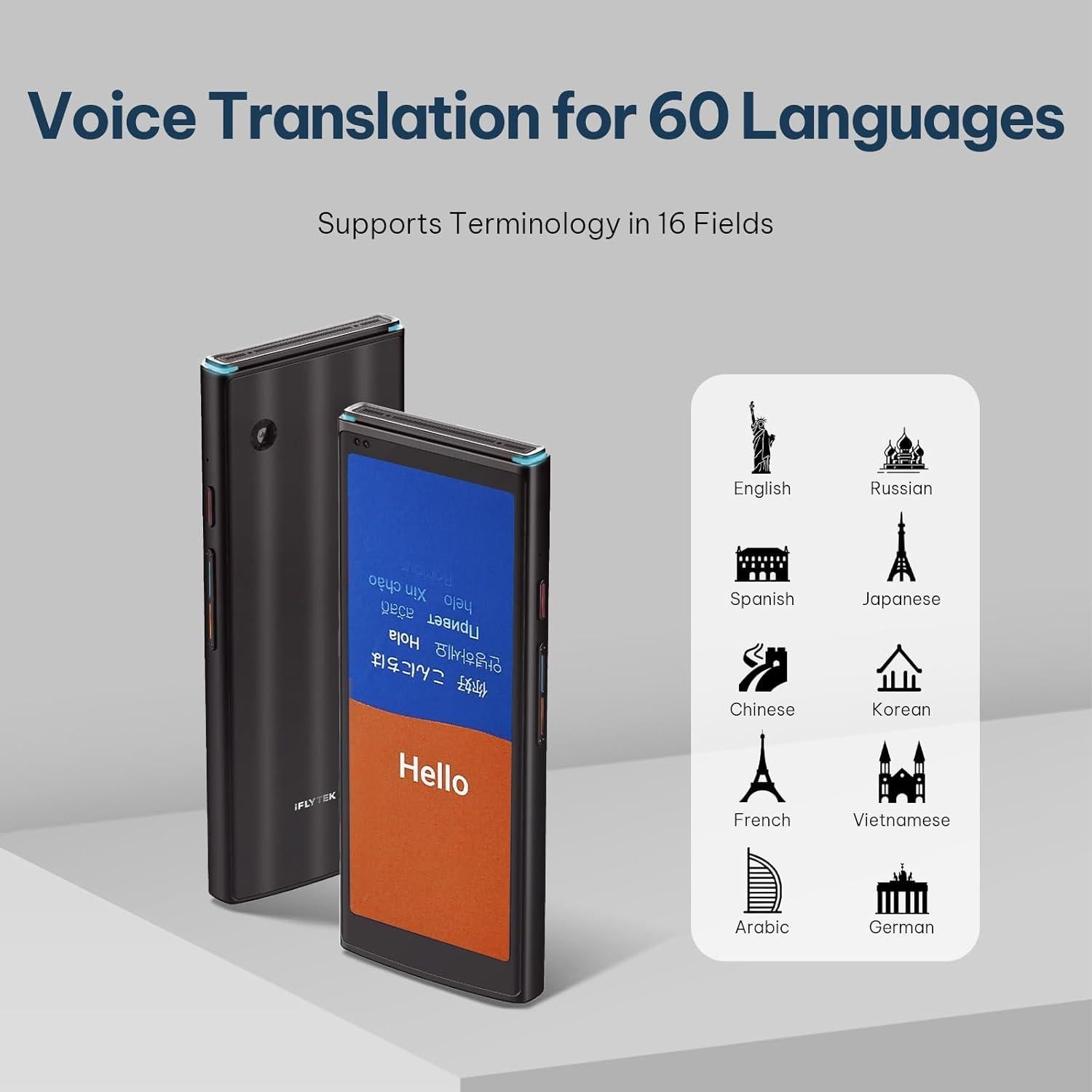 Language Translator Device Bidirection Simultaneous Translation, 60 Languages and 18 Offline Packs,Support Translator Device No WiFi Needed,2-Year Global Data,for Business