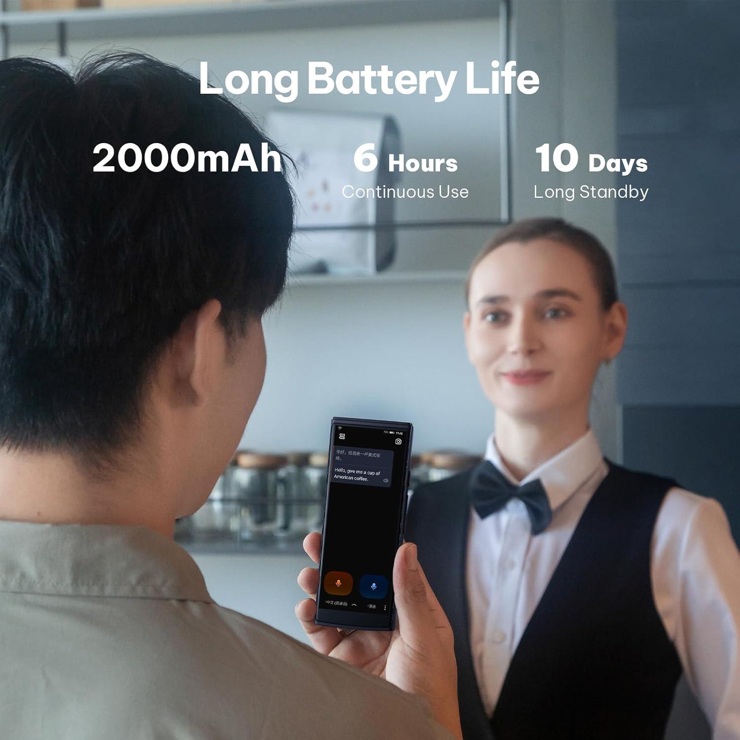 Language Translator Device Bidirection Simultaneous Translation, 60 Languages and 18 Offline Packs,Support Translator Device No WiFi Needed,2-Year Global Data,for Business