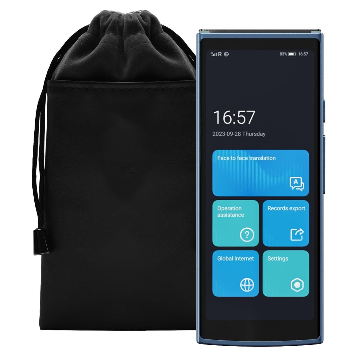 Language Translator Device Blue with Velvet Bag