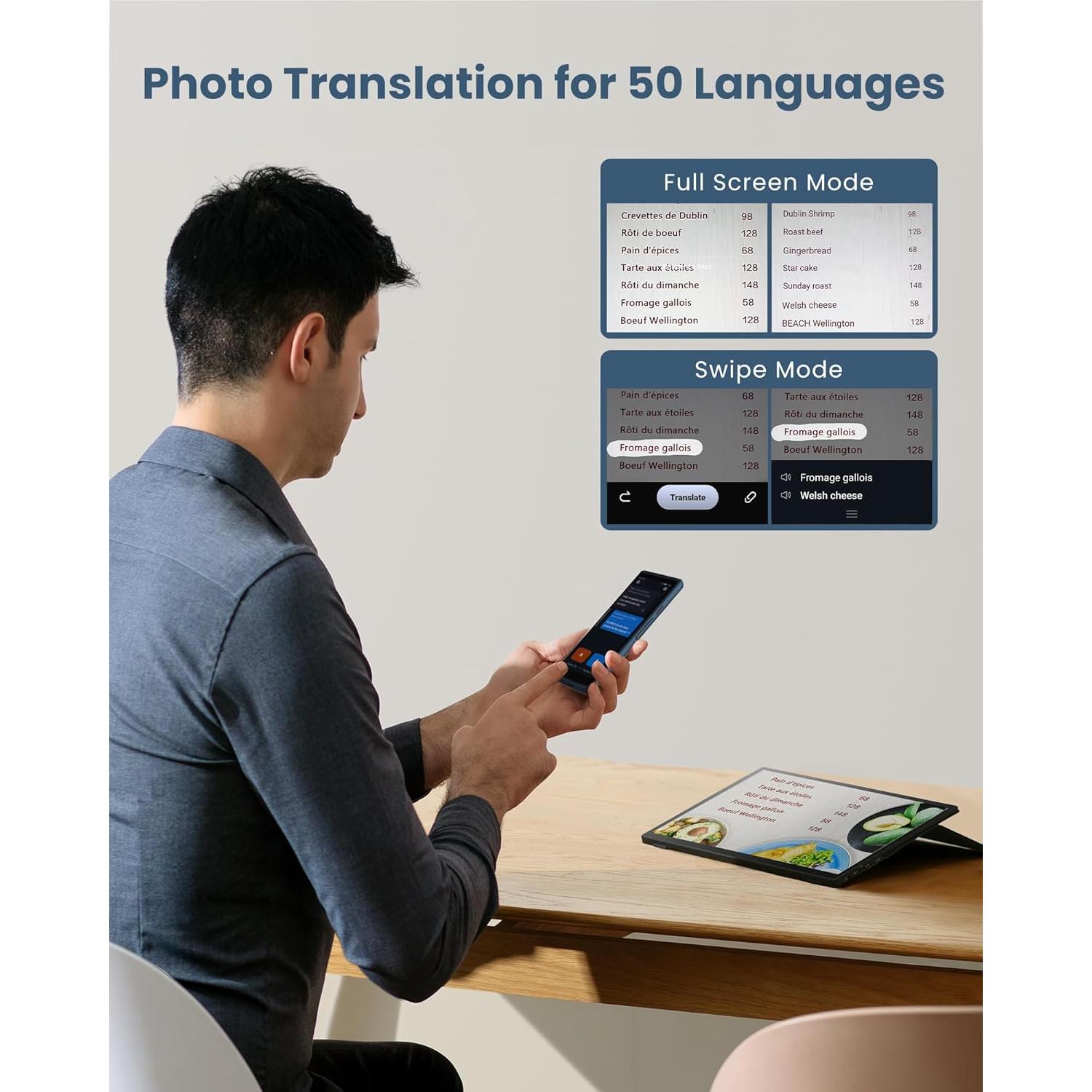 Language Translator Device Blue with Velvet Bag