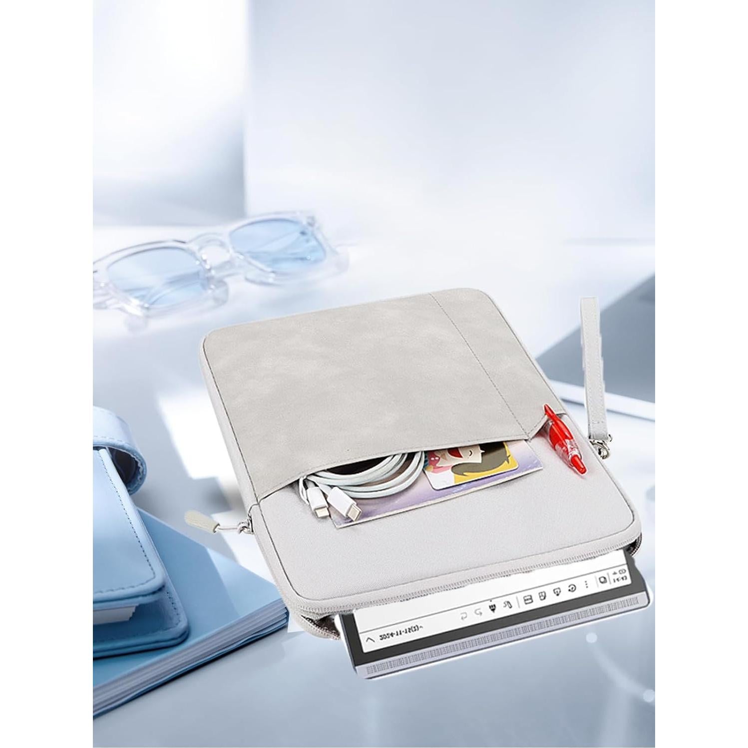 Tablet Sleeve for iFLYTEK AINOTE Air 2 Note-Taking Table 8.2 inch，360 Protective Bag Carrying Case Water-Resistant，Light Grey.