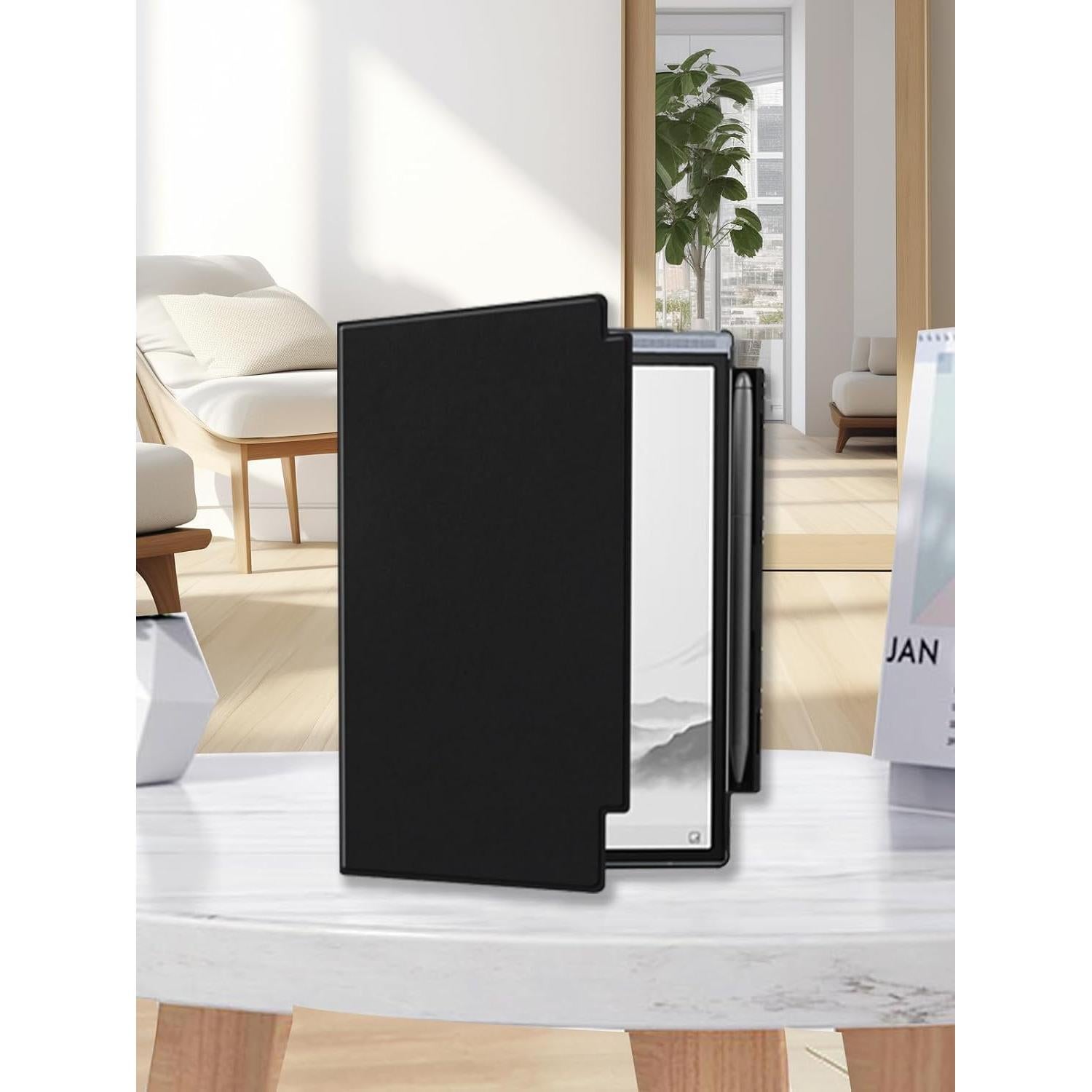 for iFLYTEK AINOTE Air 2/Air 2 Pro 8.2 inch Tablet Case,BOVGAC Ultra Slim PU Leather Protective Cover Case Slim& Lightweight, Cover with a Pen Clip(Black)