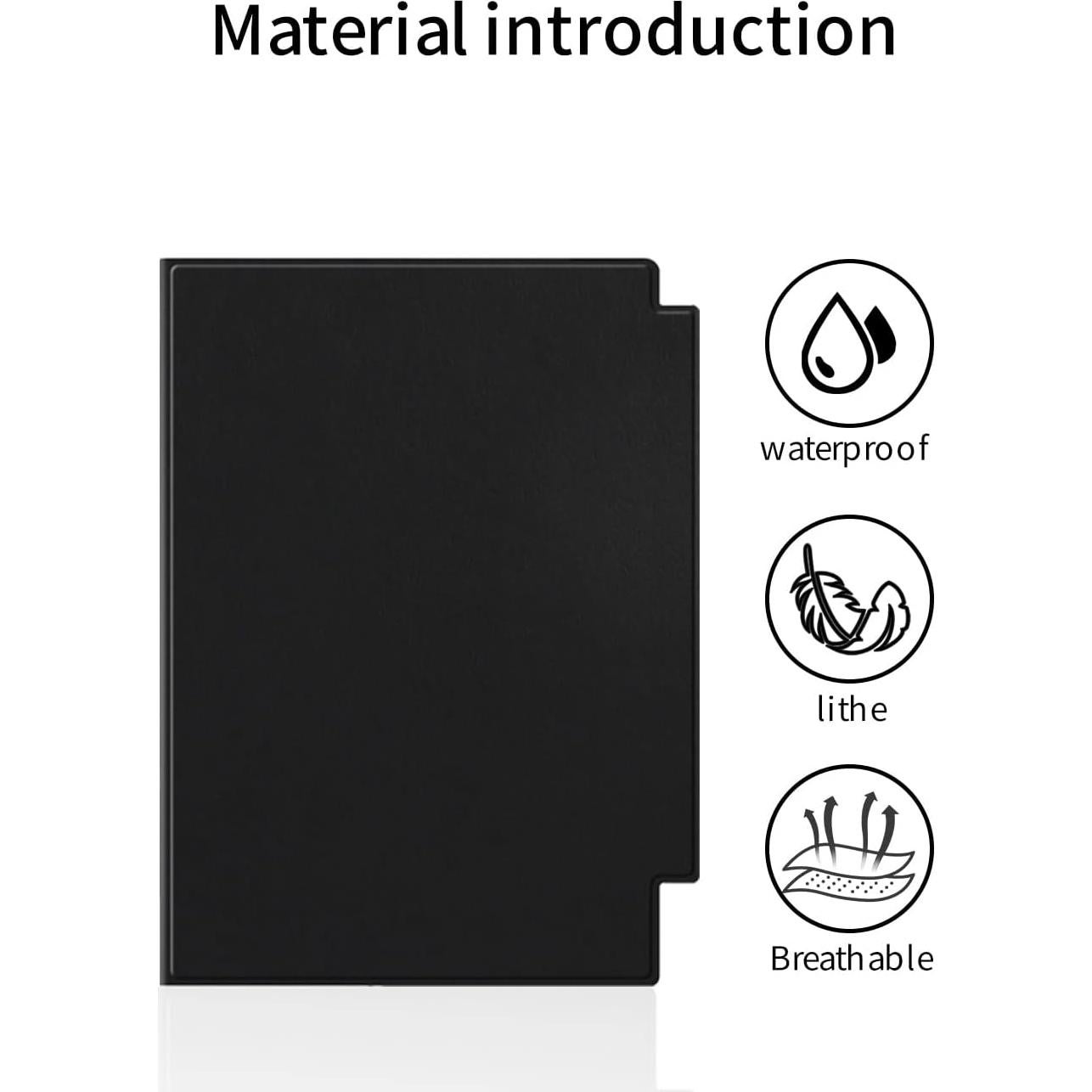 for iFLYTEK AINOTE Air 2/Air 2 Pro 8.2 inch Tablet Case,BOVGAC Ultra Slim PU Leather Protective Cover Case Slim& Lightweight, Cover with a Pen Clip(Black)