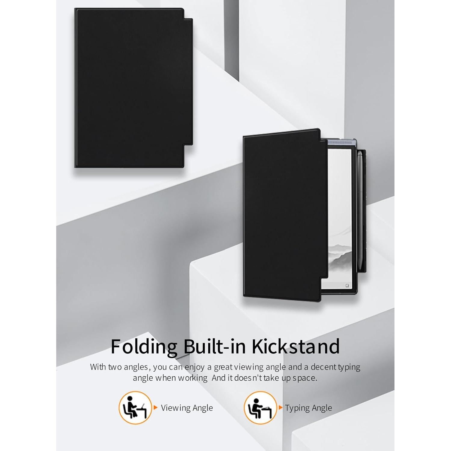 for iFLYTEK AINOTE Air 2/Air 2 Pro 8.2 inch Tablet Case,BOVGAC Ultra Slim PU Leather Protective Cover Case Slim& Lightweight, Cover with a Pen Clip(Black)