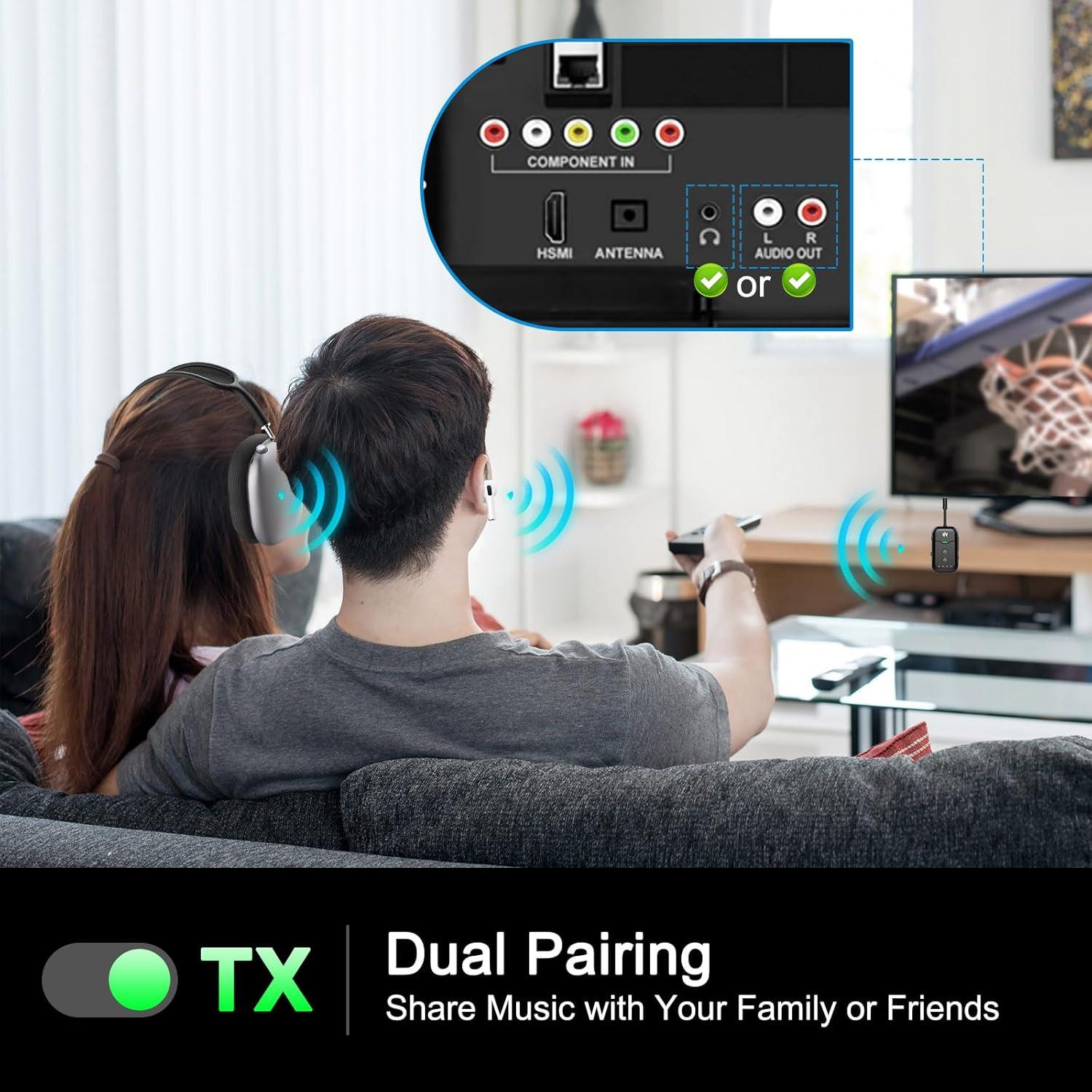 Adaptador Bluetooth 5.4 Beeitzie B103 2-en-1 para Aviones