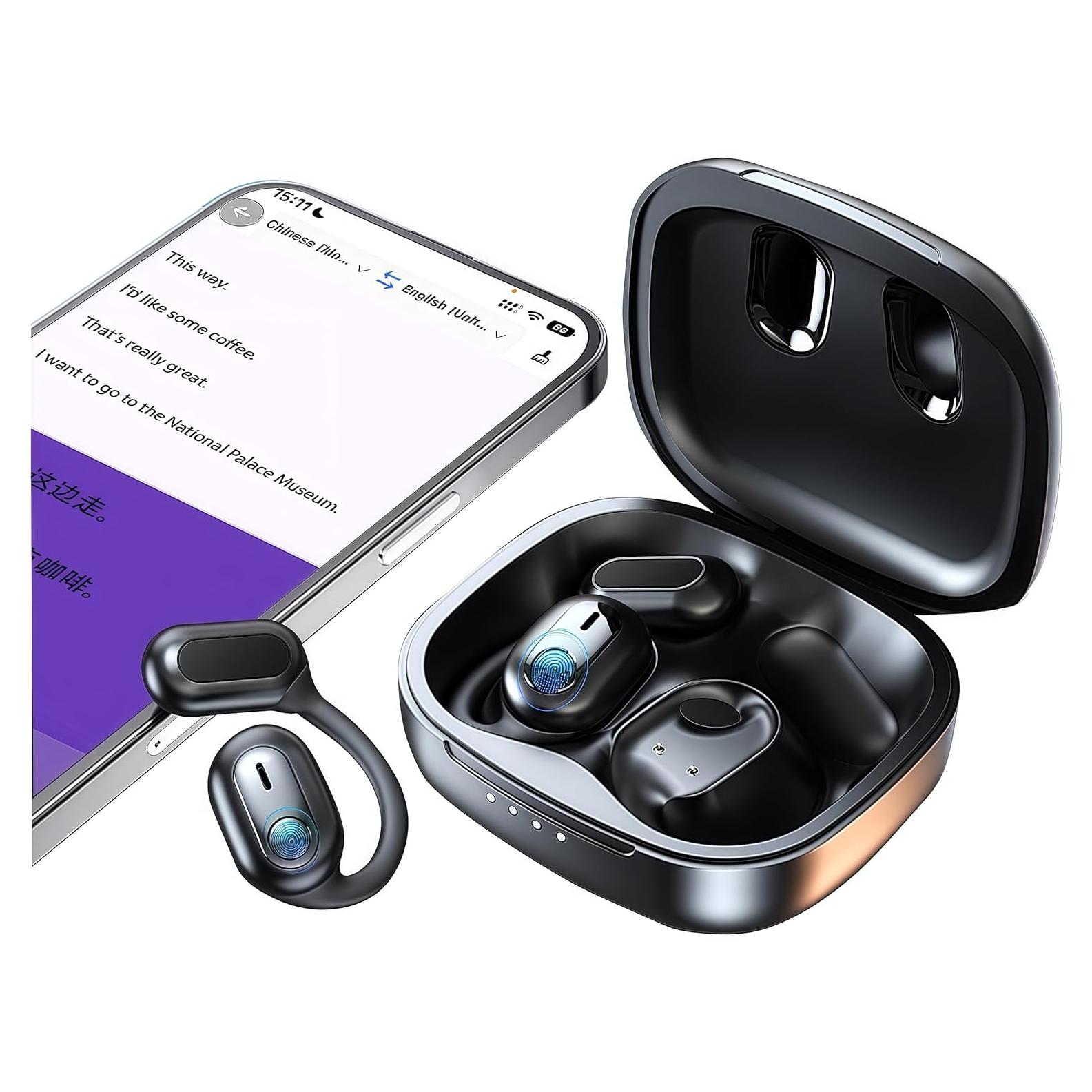 Auriculares Traductores AI MD50 Bluetooth Negro 144 Idiomas