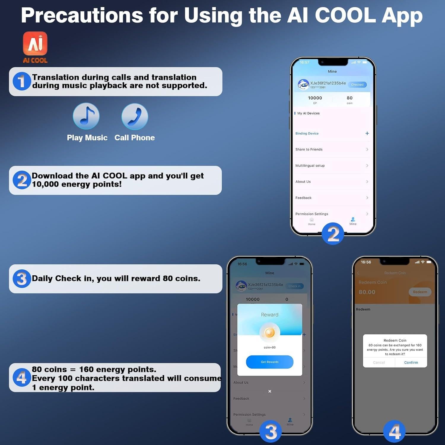 Auriculares Traductores AI MD50 Bluetooth Negro 144 Idiomas