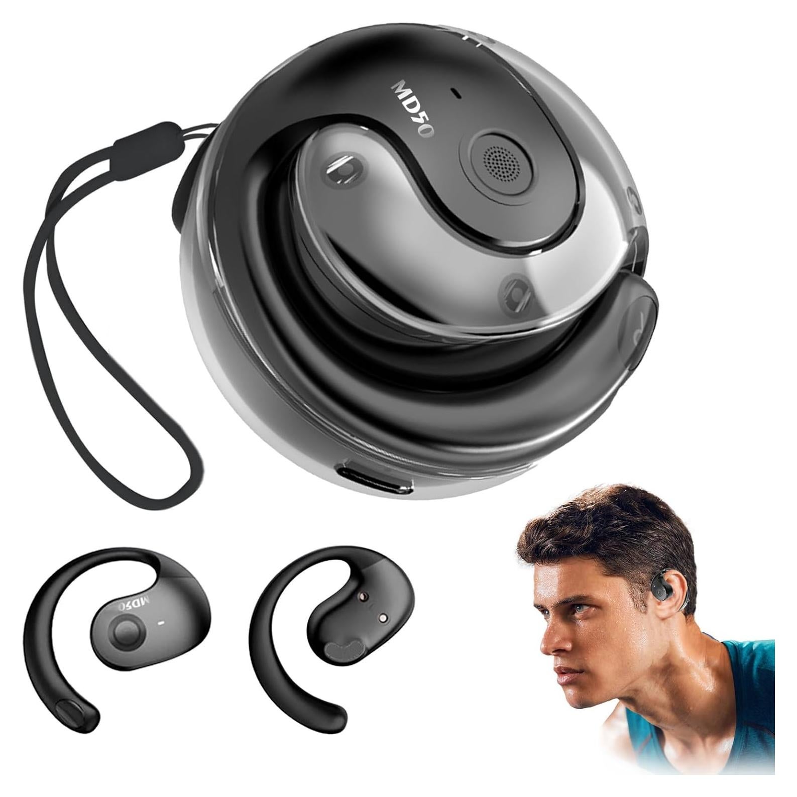 Translation Earbuds Real Time, Ai Translator Earbuds Bluetooth Wireless - Supports 144+ Languages, Over-Ear AI Headphones for iOS and Android, Ideal for Travel and Business (Black)