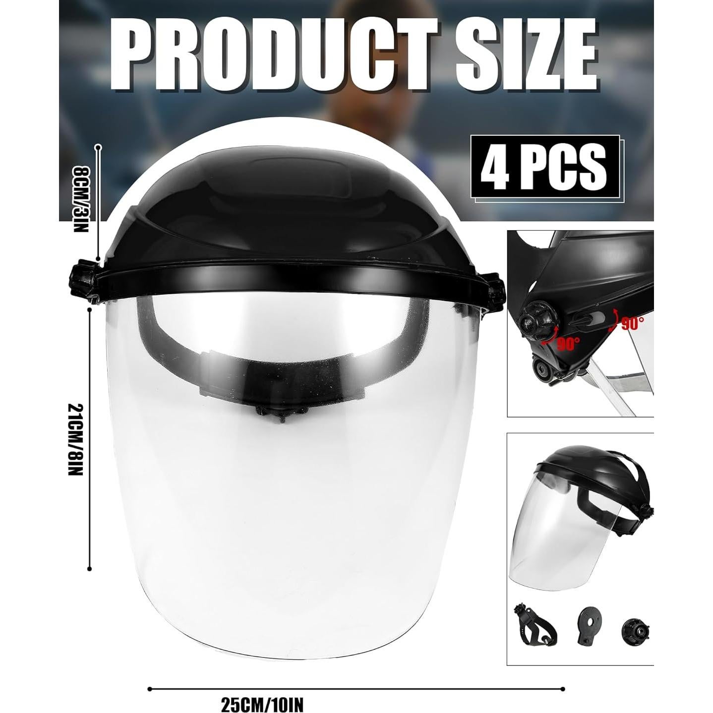 Paquete de 4 mascarillas de seguridad Tellegloww con escudo facial