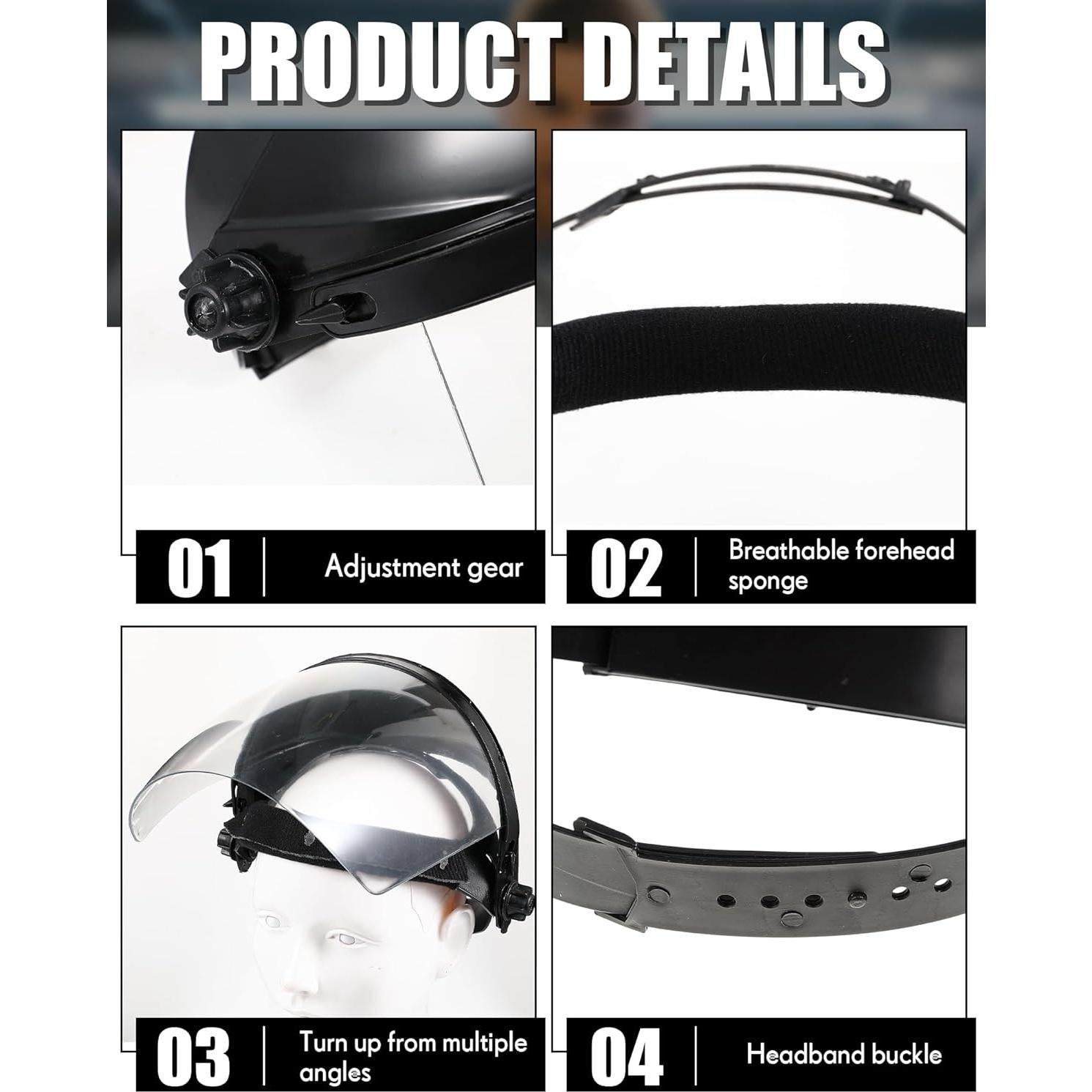 Paquete de 4 mascarillas de seguridad Tellegloww con escudo facial