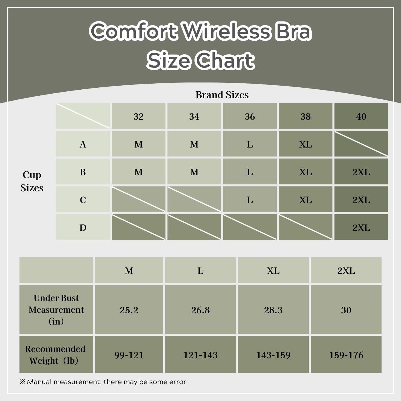 Sujetador Sin Aro para Mujeres XX-Large Verde Bosque - Suave y Cómodo