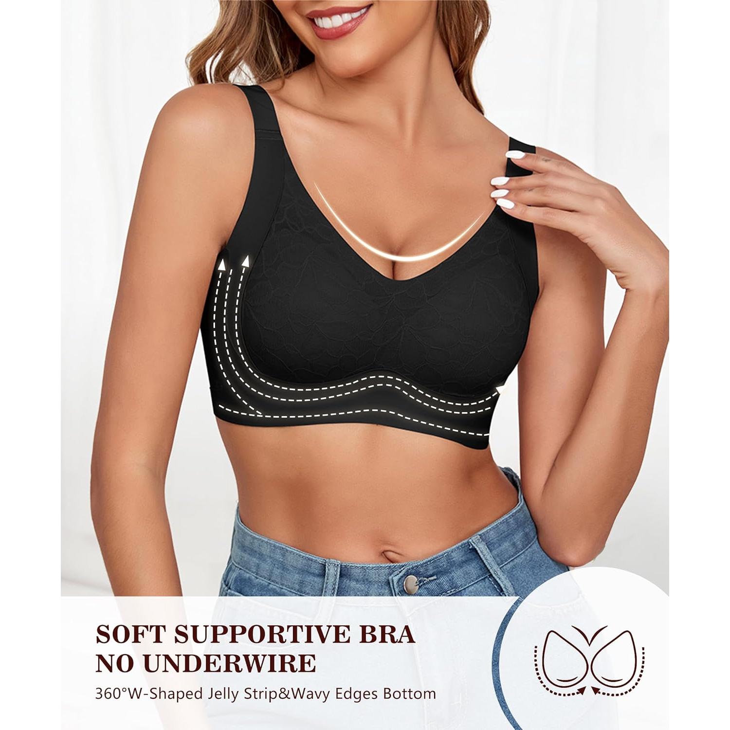 Sujetador Bralette Sin Aros Jacquard X Cross Pull Up Negro 4X