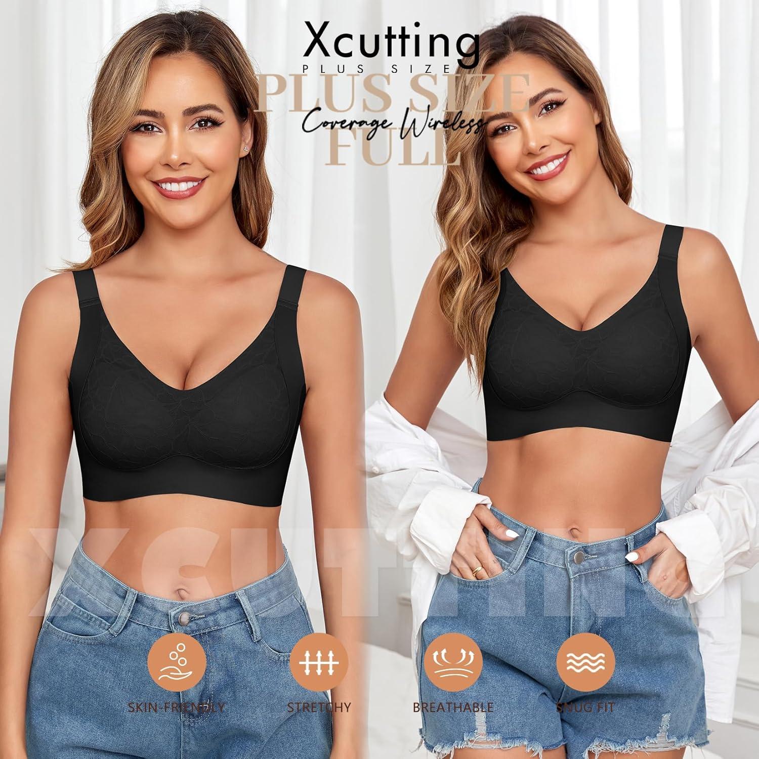 Sujetador Bralette Sin Aros Jacquard X Cross Pull Up Negro 4X