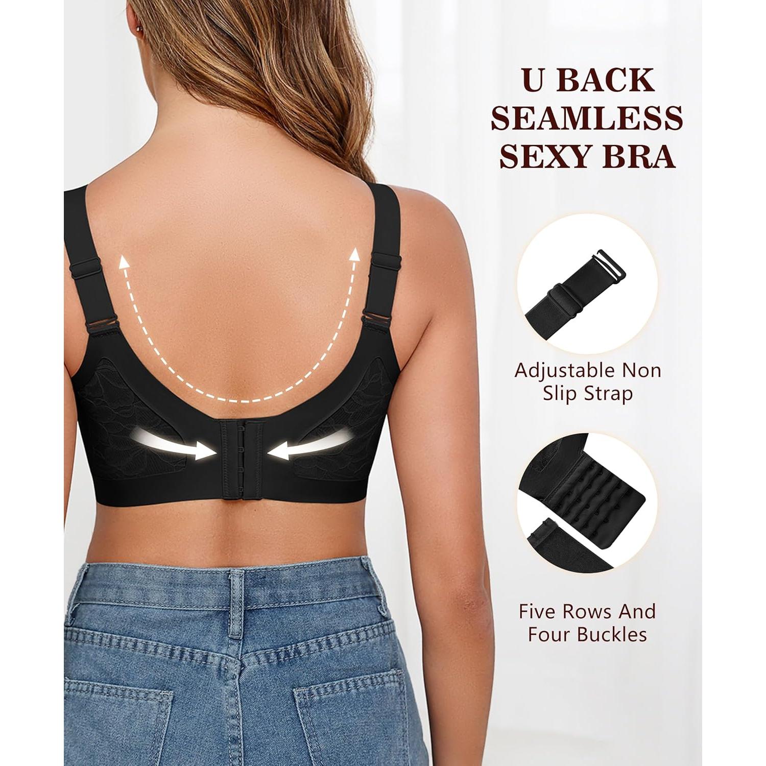 Sujetador Bralette Sin Aros Jacquard X Cross Pull Up Negro 4X