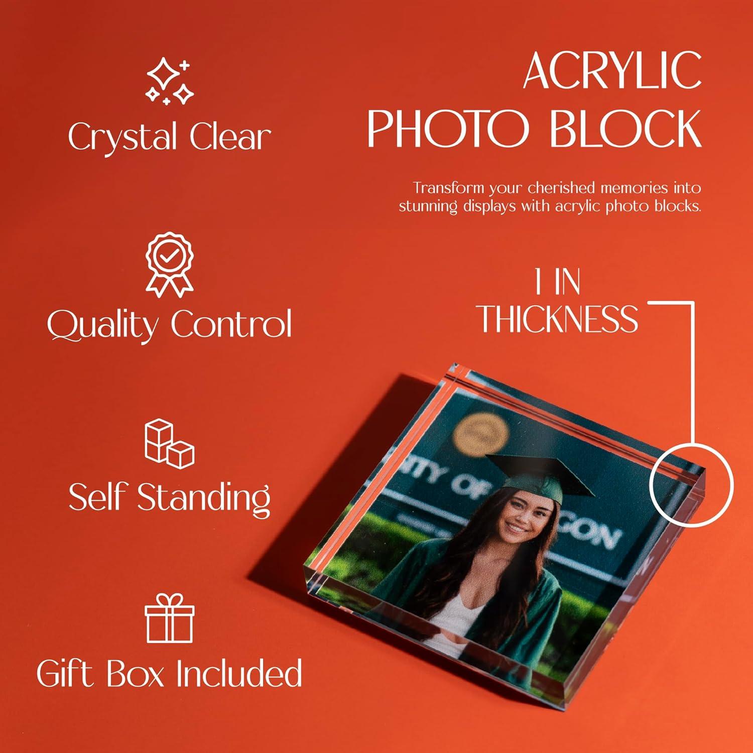 Bloque de Foto Acrílico Personalizado 6x6 cm - Regalos Únicos