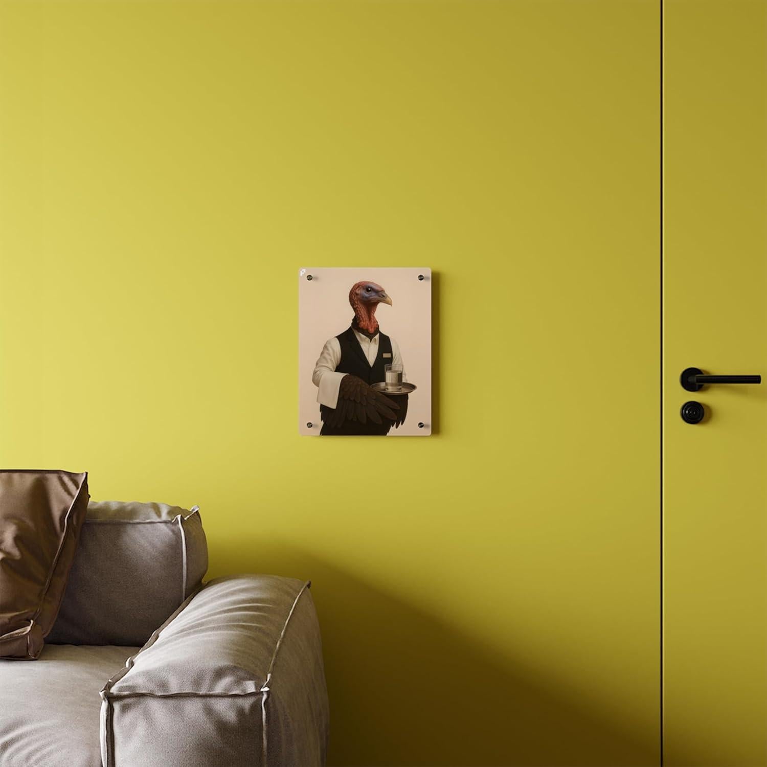 Arte de Pared Acrílico Pavo Camarero 28x36 cm Decoración Cocina