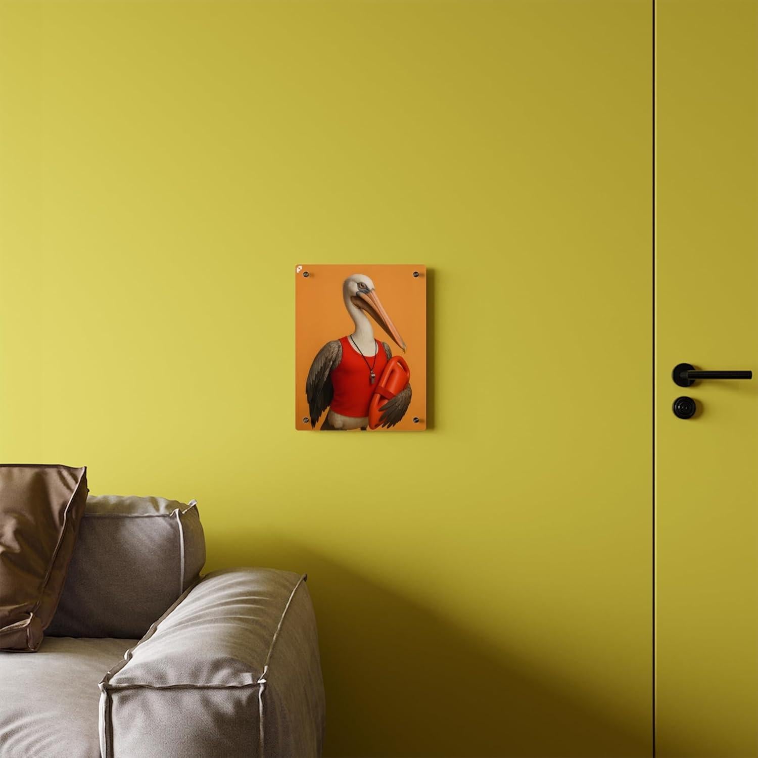 Arte de Pared Pelícano Salvavidas 27.9x35.6 cm Acrílico