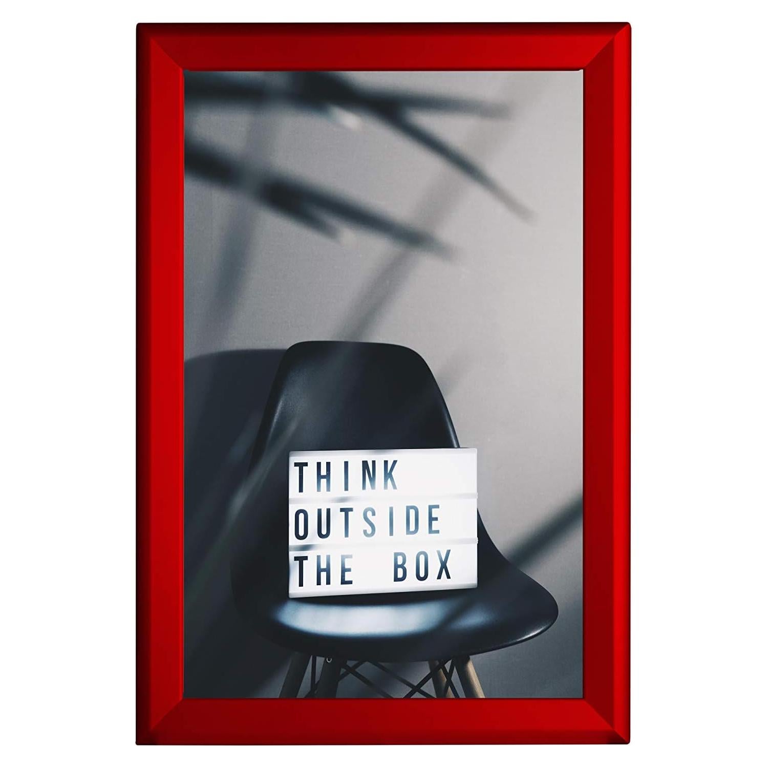 Marco de Cartel de Aluminio BNV Rojo 28x43 cm Montaje Pared