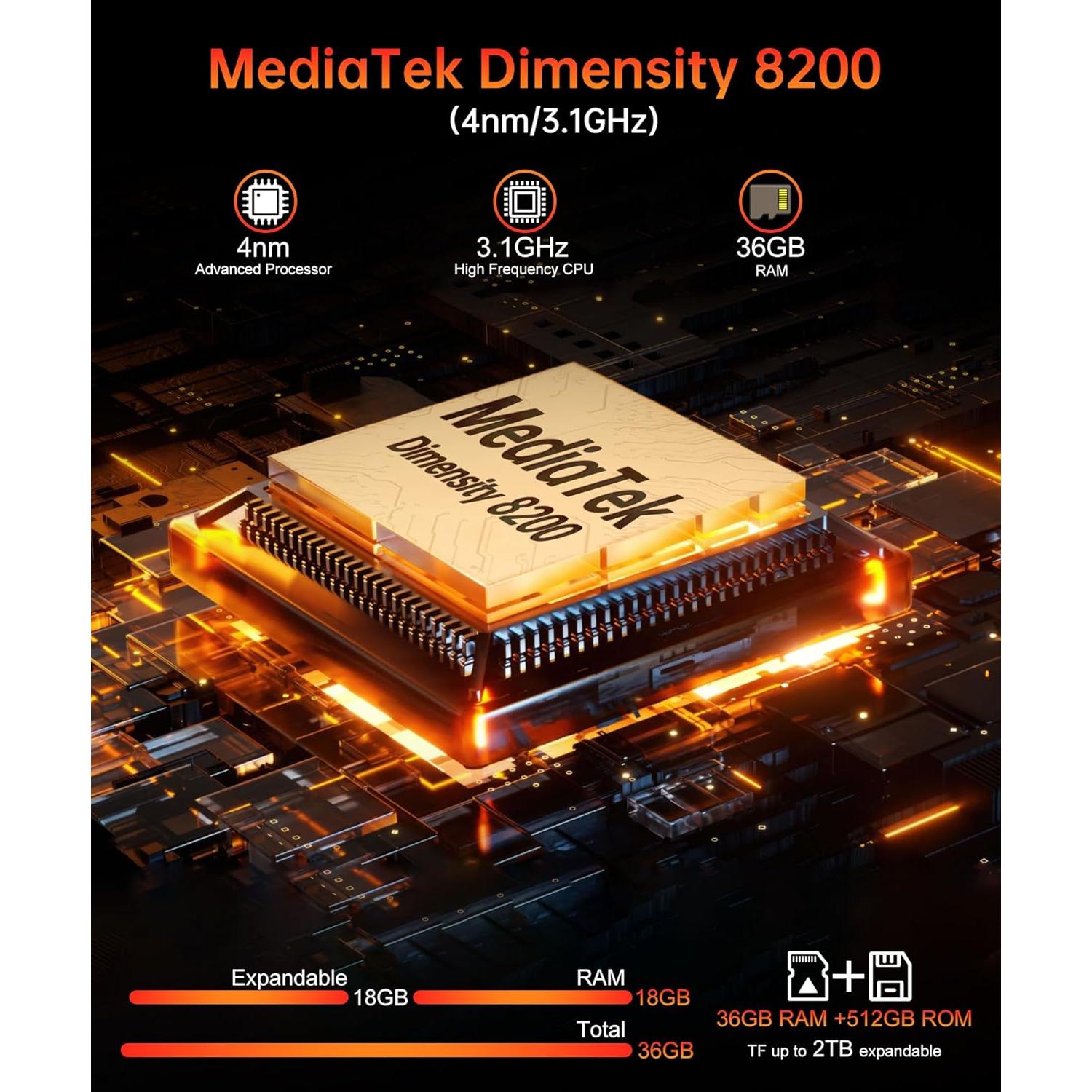 Smartphone Resistente Unihertz Tank 3 Pro 5G 36GB RAM 512GB