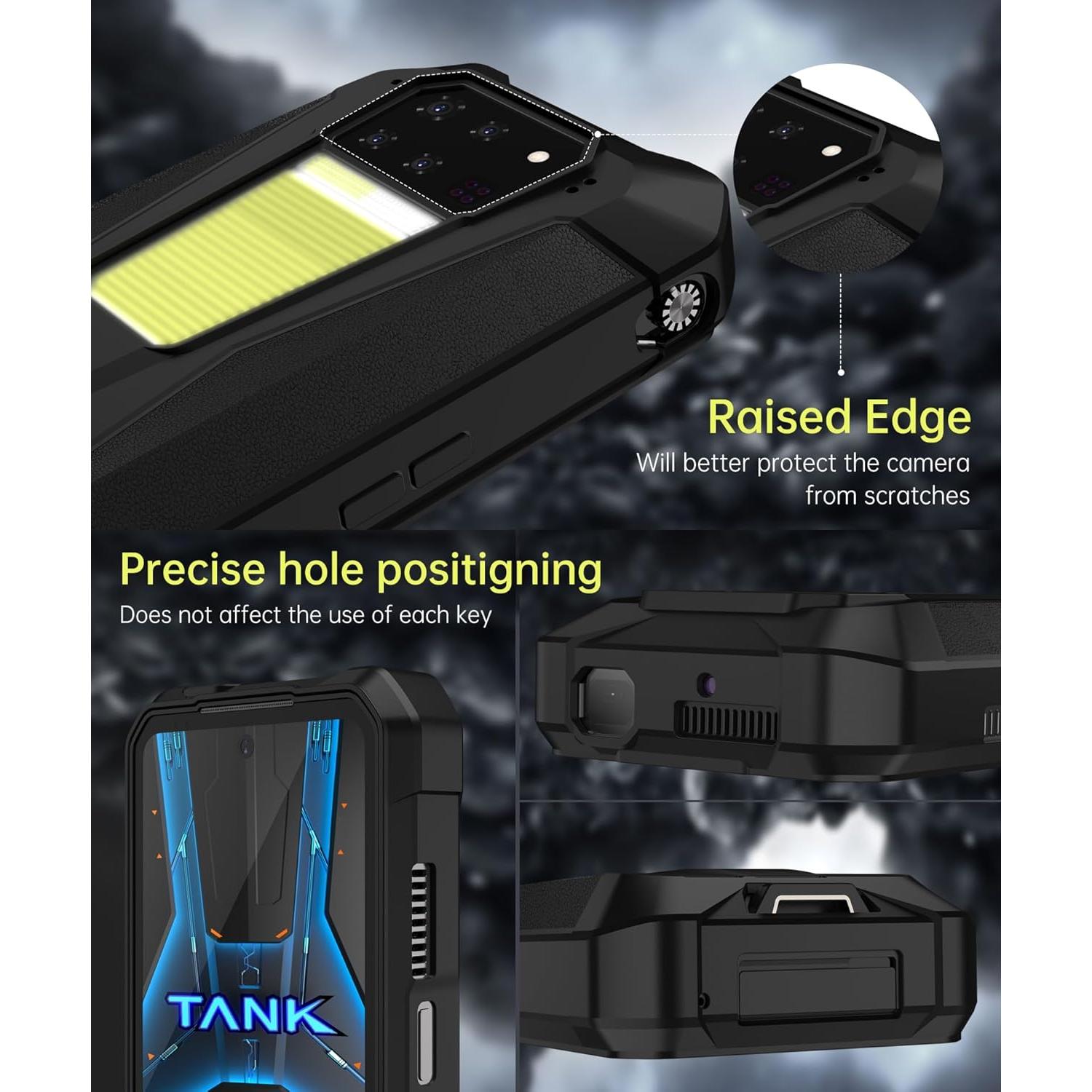 Funda protectora de silicona Tank 3 Pro negra con protector