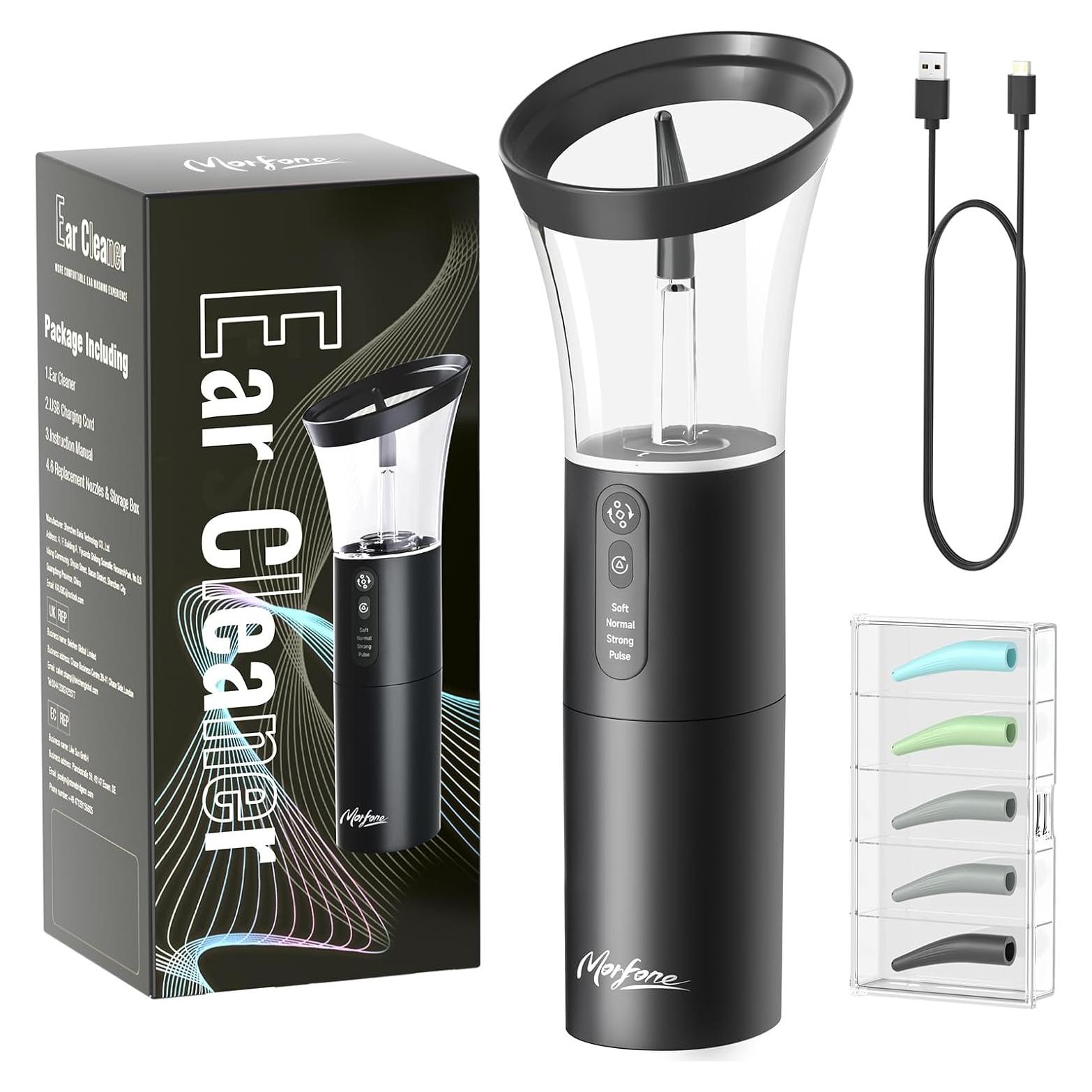 Kit de Limpieza de Oídos Eléctrico Morfone, 4 Modos, Resistente al Agua