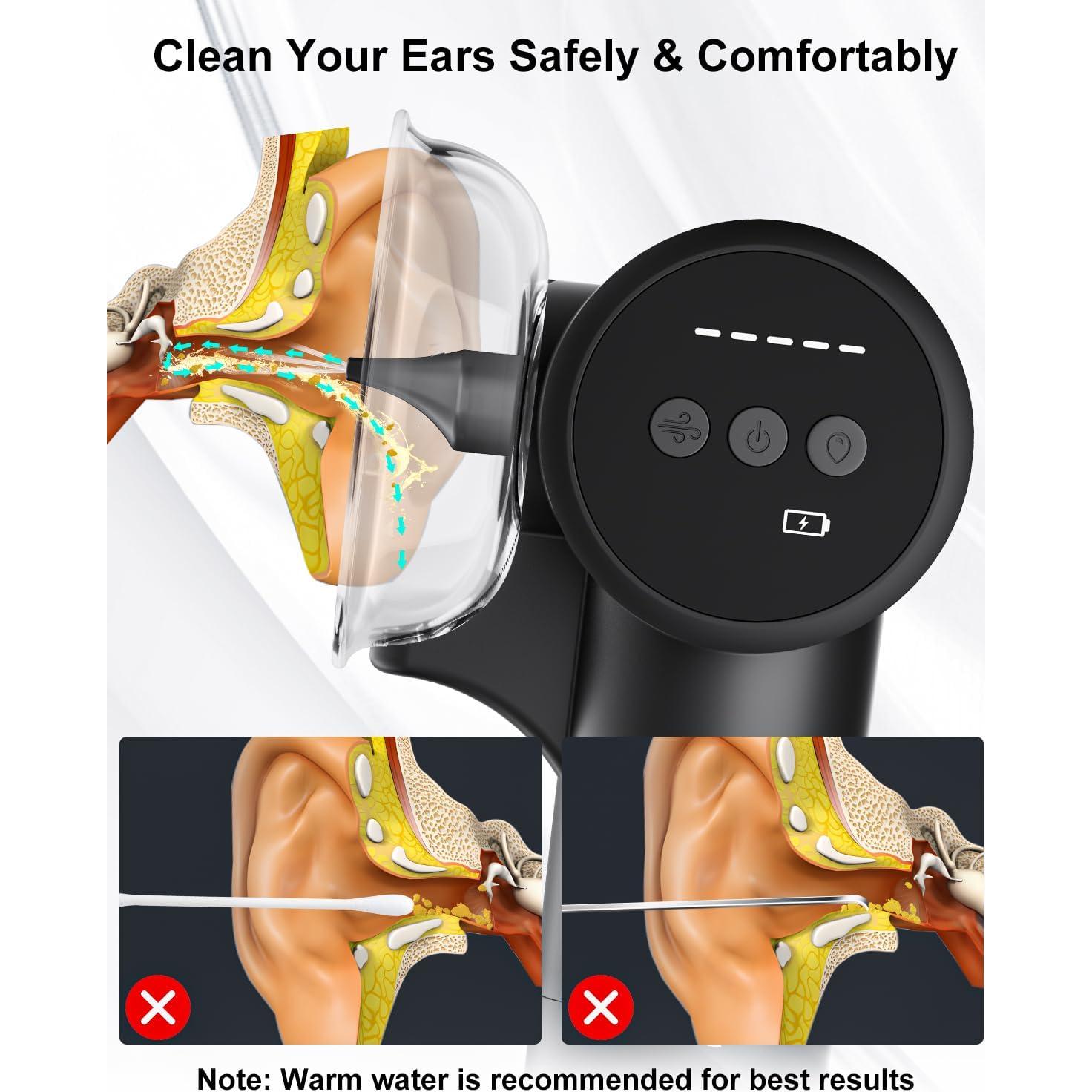 Kit Limpiador de Oídos Finpola con Secado Caliente y 5 Modos