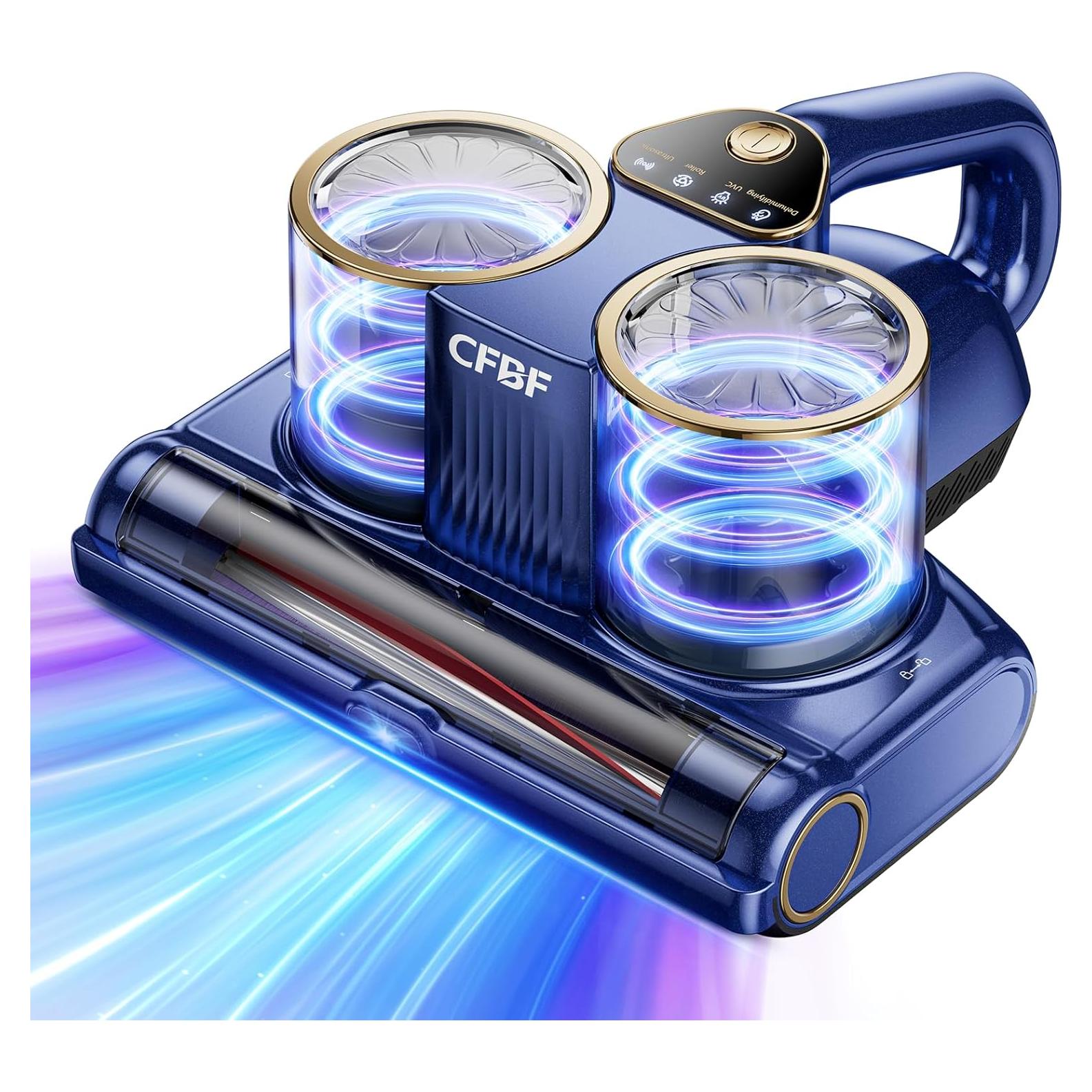 Mattress Vacuum Cleaner, Bed Vacuum Cleaner with 16Kpa Suction 253.7nm UV-C Light, Ultrasonic & High Heating, 500W Powerful Double-Cup Handheld Vacuums for Bed, Sofa, Couch, Crib, 16.4FT Corded