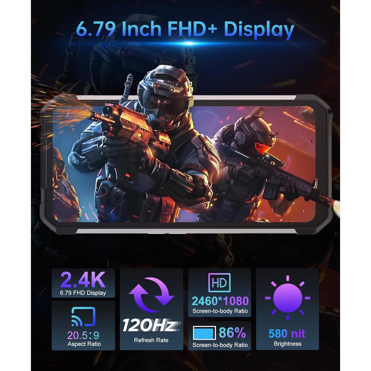 Smartphone Rugged 8849 Shark 5G Android 14 24GB RAM 256GB ROM