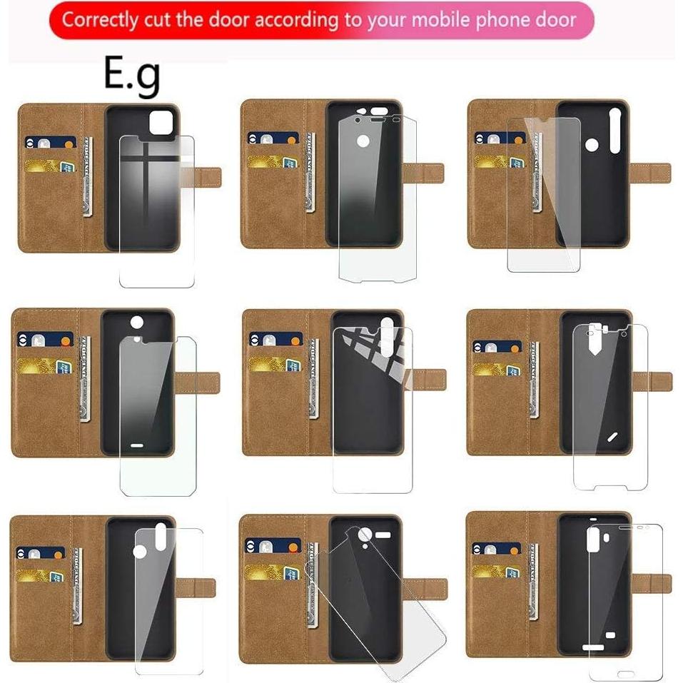 for Unihertz 8849 Tank 3 Pro Wallet Case + Tempered Glass Screen Protector, Flip Folio Leather Cell Phone Cover with Credit Card Holder for Unihertz 8849 Tank 3 Pro (6.79") - Black