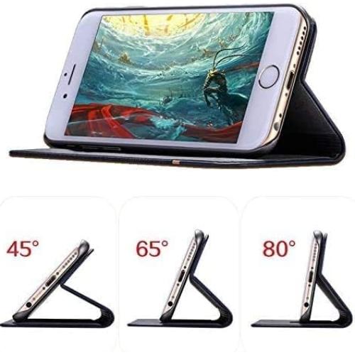 for Unihertz 8849 Tank 3 Pro Wallet Case + Tempered Glass Screen Protector, Flip Folio Leather Cell Phone Cover with Credit Card Holder for Unihertz 8849 Tank 3 Pro (6.79") - Black