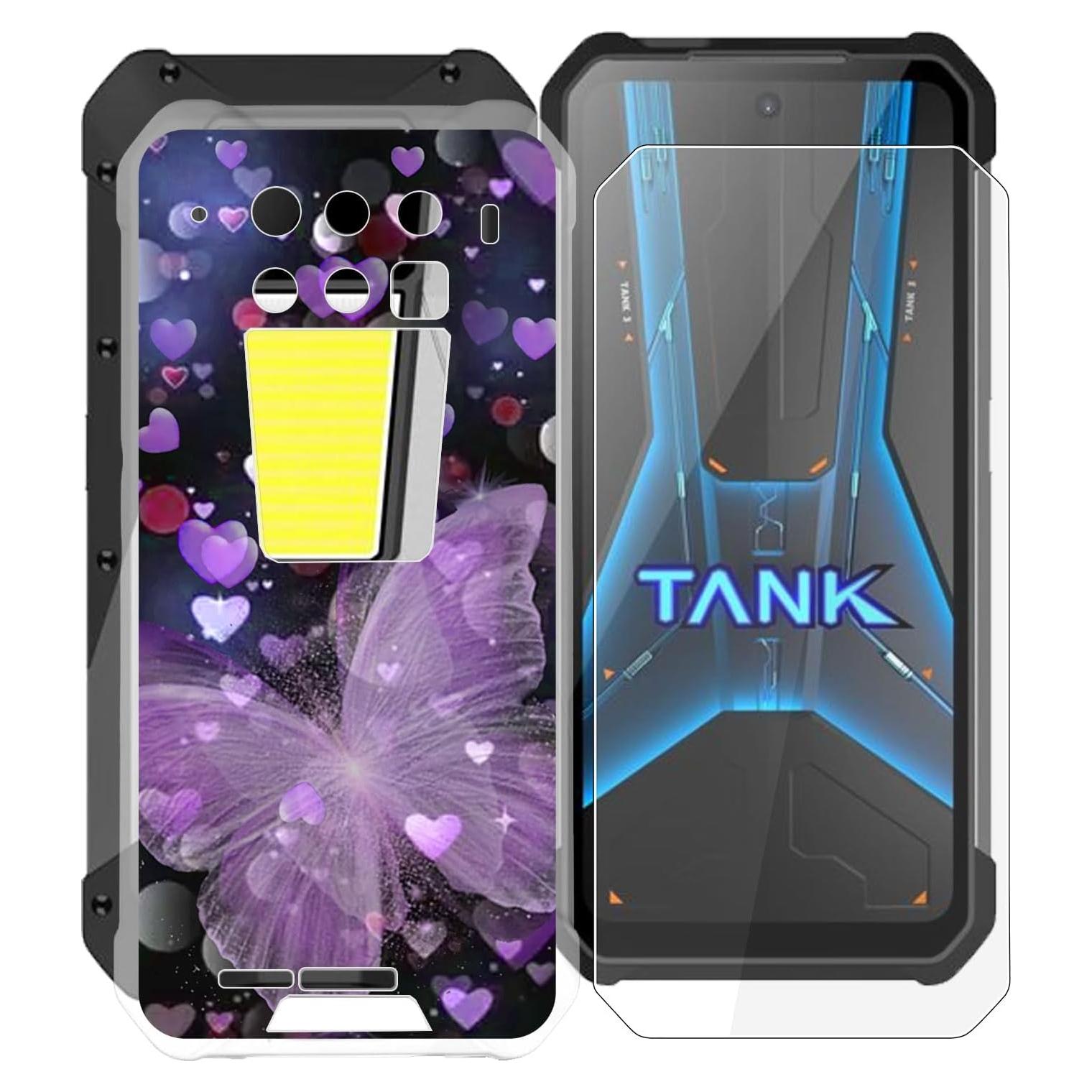 for Unihertz 8849 Tank 3 Pro with [1 Pack] Screen Protector, Clear Soft Silicone Protective Case, Anti-Fall Ultra-Thin Case for Unihertz 8849 Tank 3 Pro (6.79") - XV16