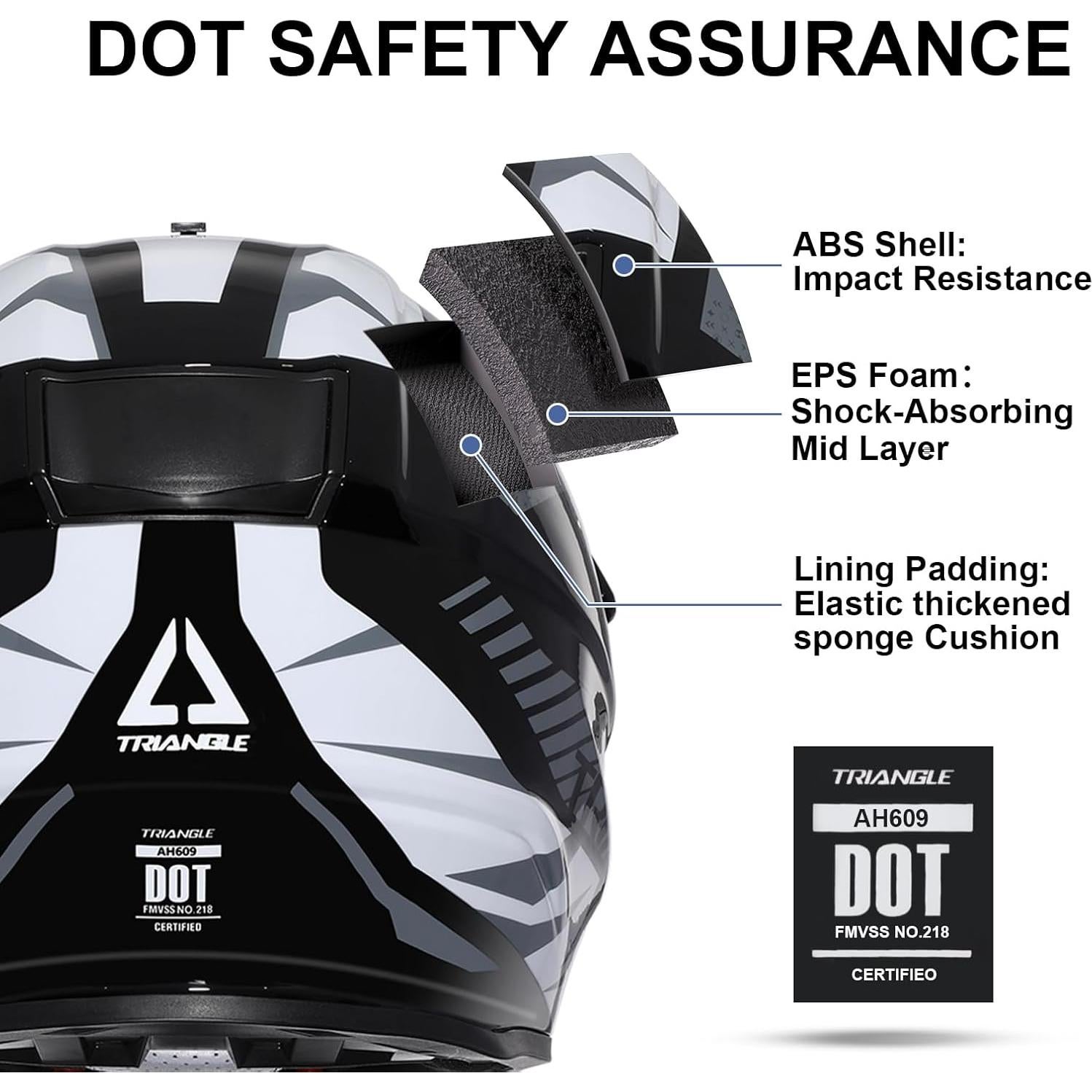 Casco Triangle AH609 Dual Sport para Motocicleta 2,17 kg