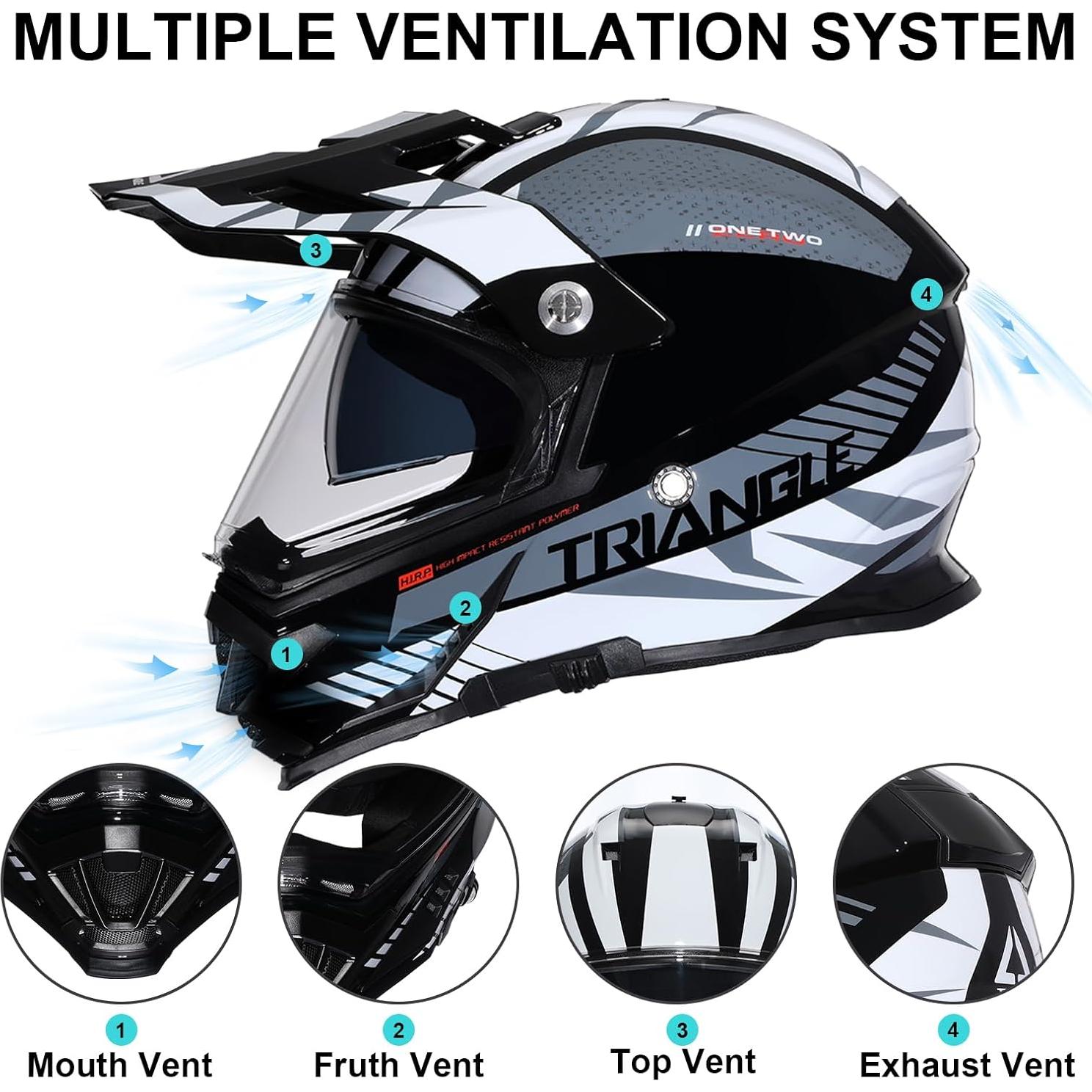 Casco Triangle AH609 Dual Sport para Motocicleta 2,17 kg