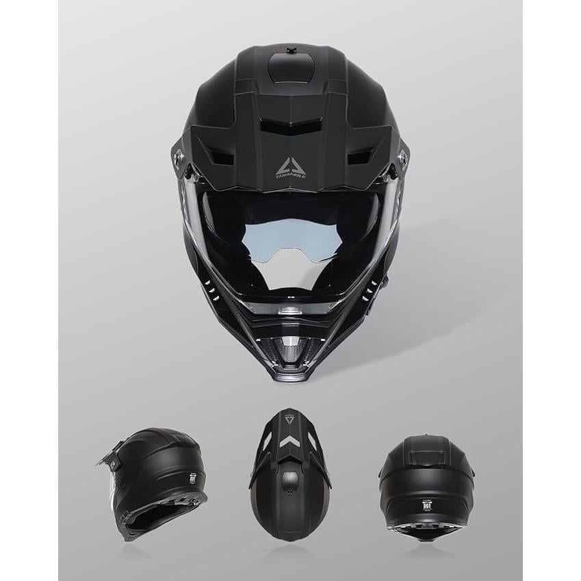 Casco TRIANGLE AH609 Dual Sport Negro Mate para Moto