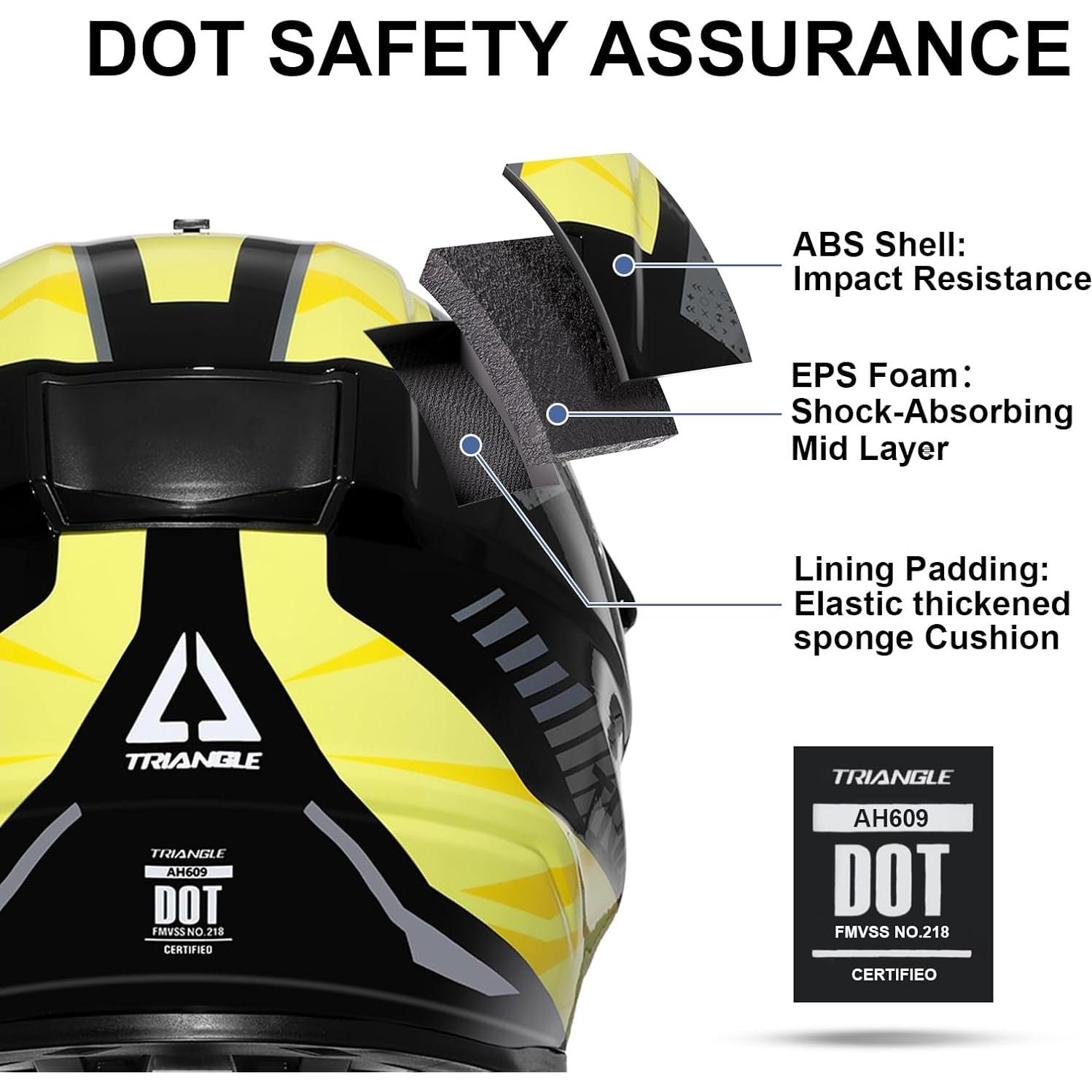 Casco TRIANGLE AH609 Dual Sport para Motocicleta 2.19 kg