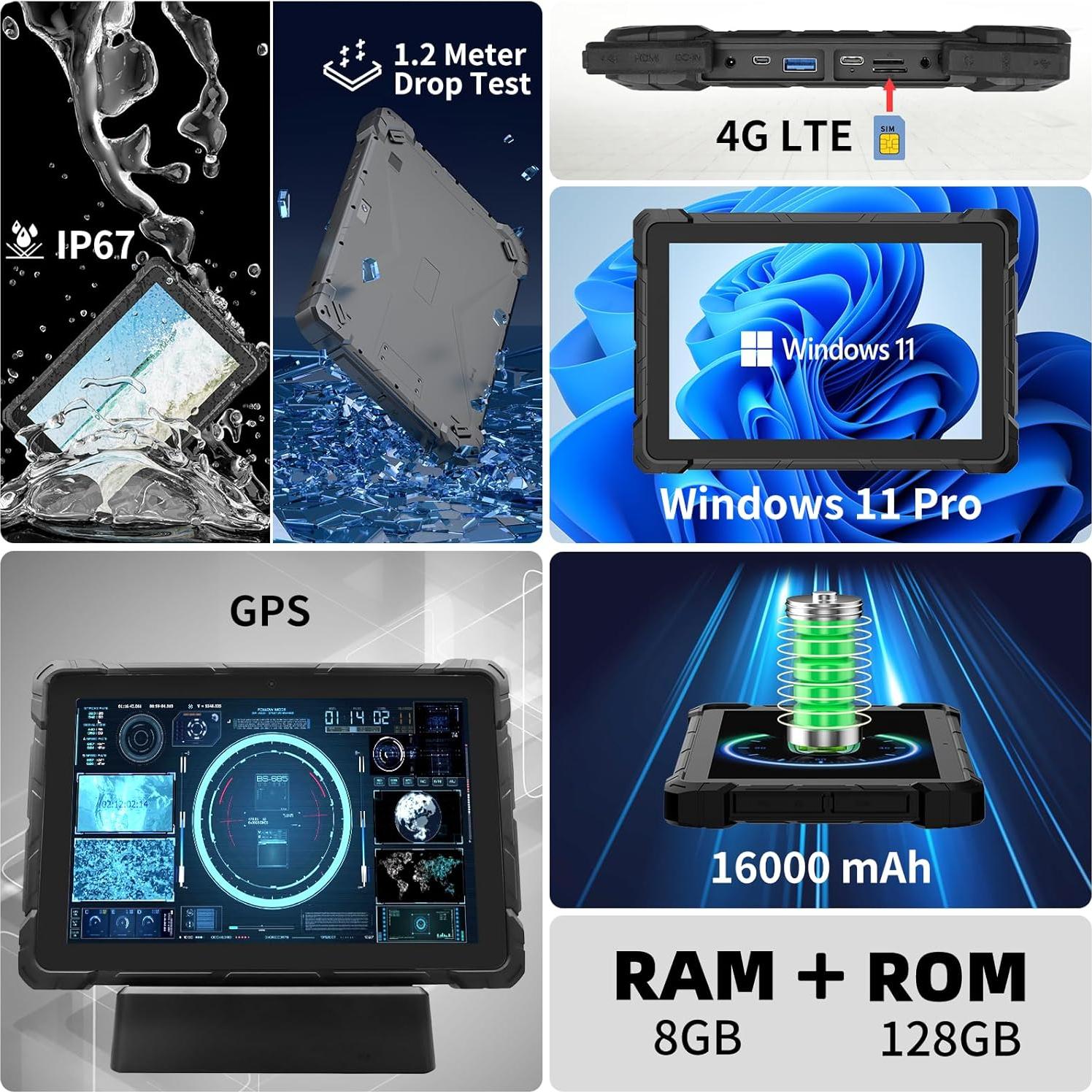 Tableta Resistente HEIGAOLAPC F7G-Pro 10.1" Win 11 Pro 8GB/128GB