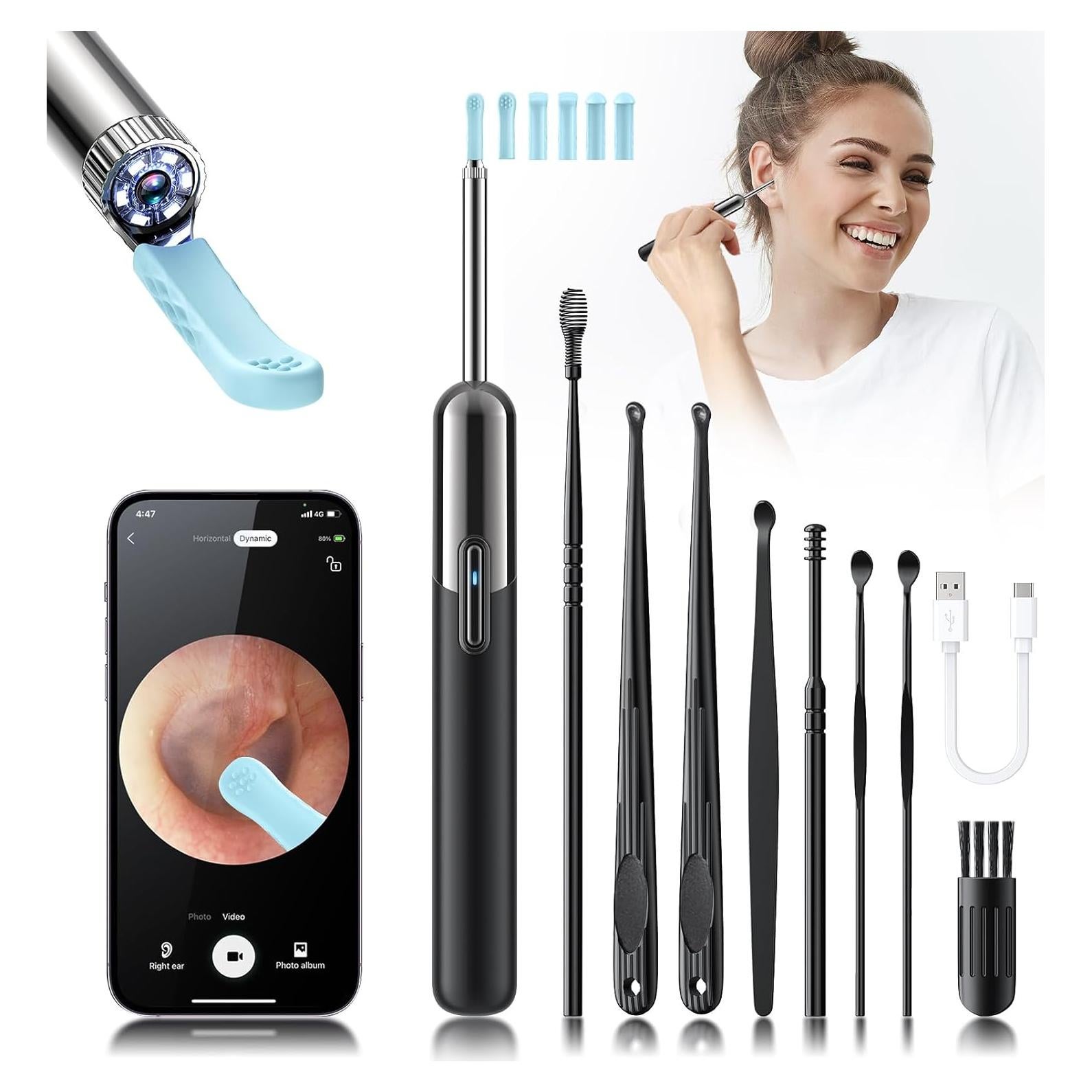 Limpiador de Oídos Yorsfun N5 con Cámara HD 1080P y 6 Puntas