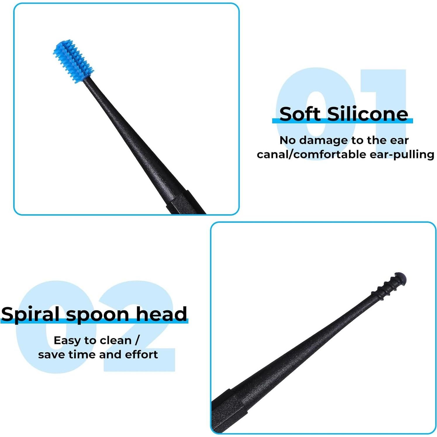 Kit de Limpieza de Oídos Piriuuo - 9 Piezas Silicona Reutilizable